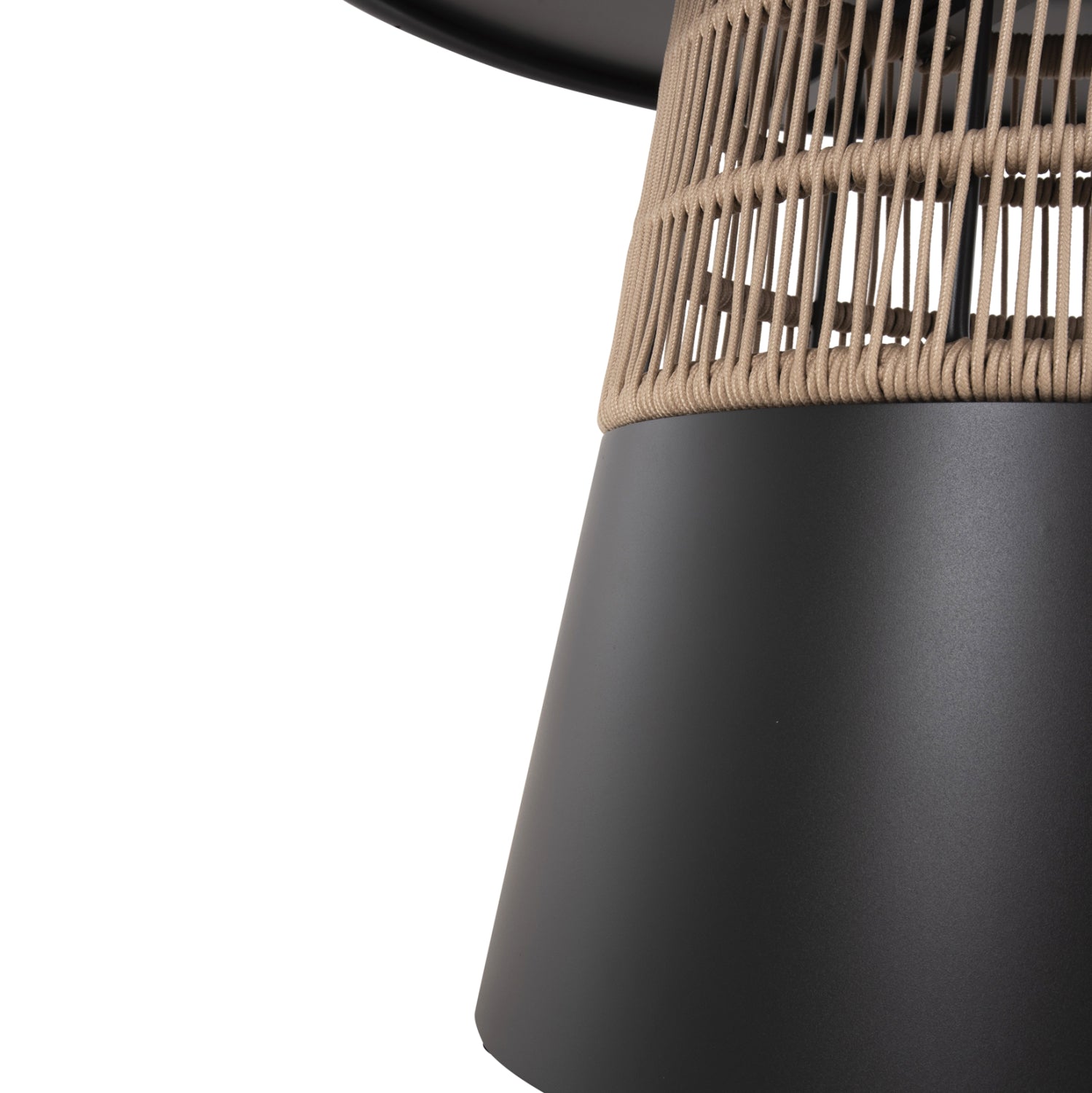 Кръгла трапезна маса SAEID антрацит алуминий,бежово въже Φ120x75см.