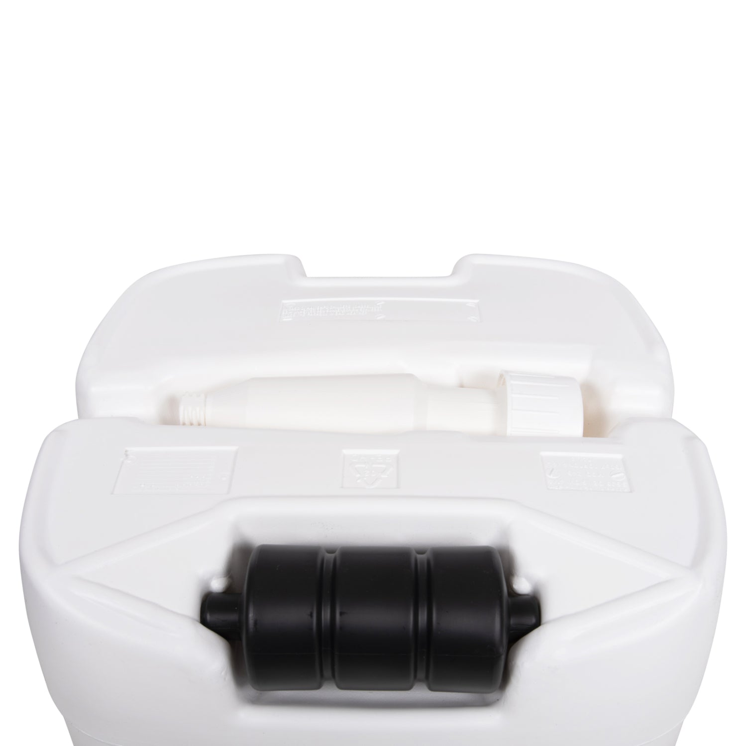 Пластмасова основа за чадър с колела / бяла - 33/50 мм стойка 46.5x23.5