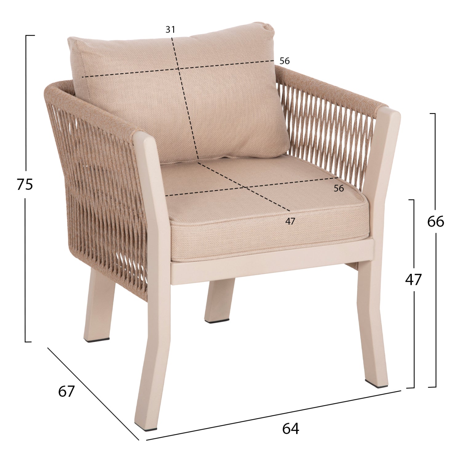 Комплект Дрийм цвят бежов-капучино с маса 201x101x79