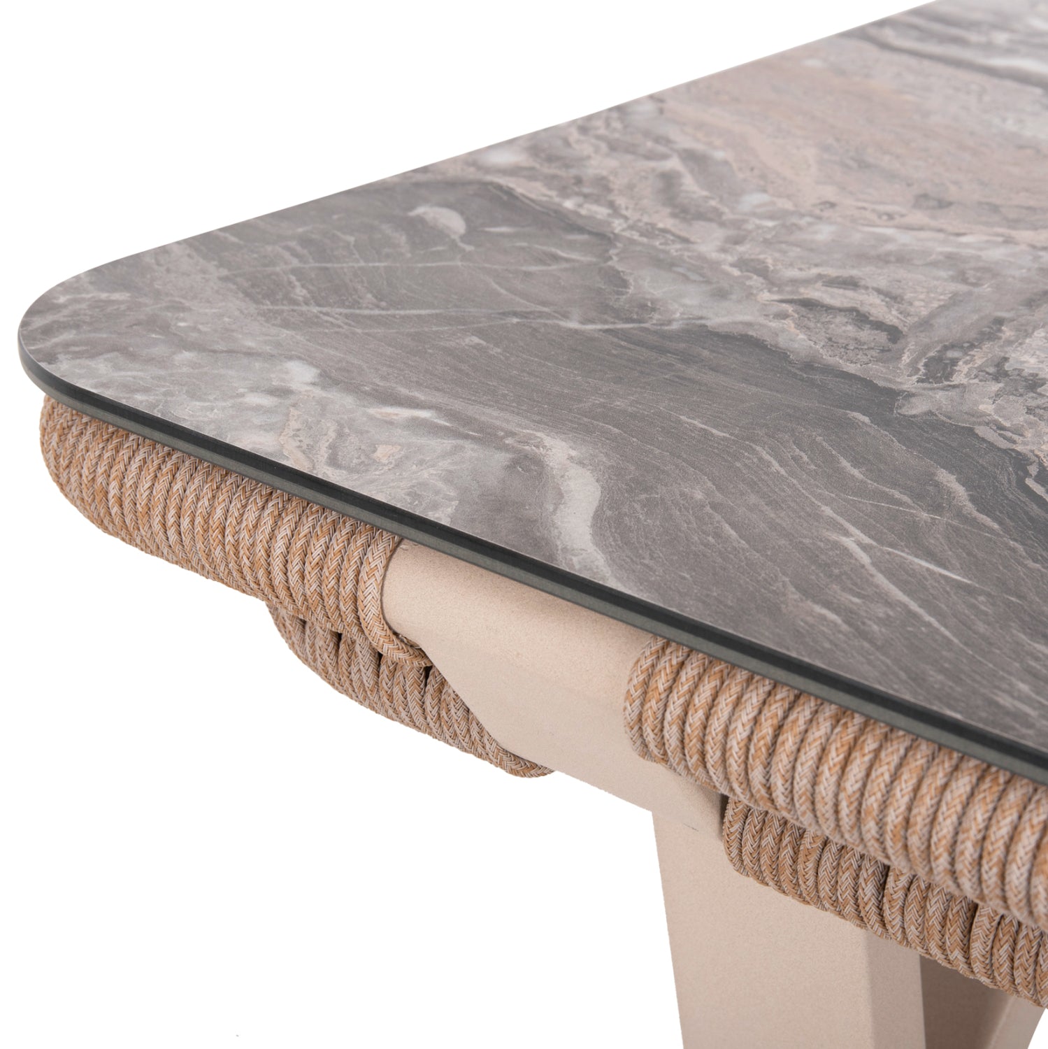 Комплект Дрийм цвят бежов-капучино с маса 201x101x79