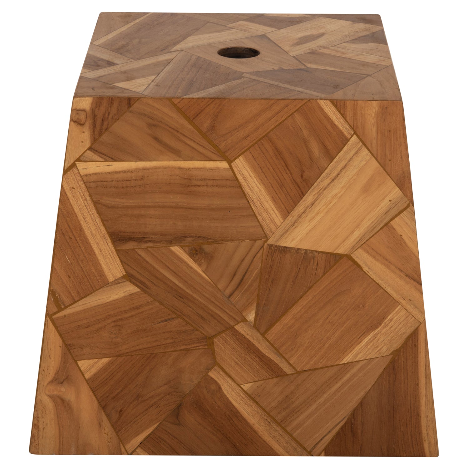 Циментова основа за чадър, външно покритие, тиково дърво, отвор φ5см - 47x47x42hсм