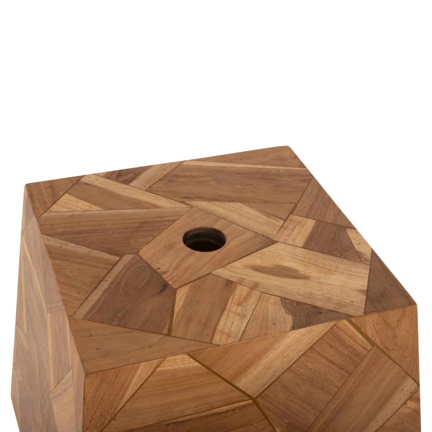 Циментова основа за чадър, външно покритие, тиково дърво, отвор φ5см - 47x47x42hсм