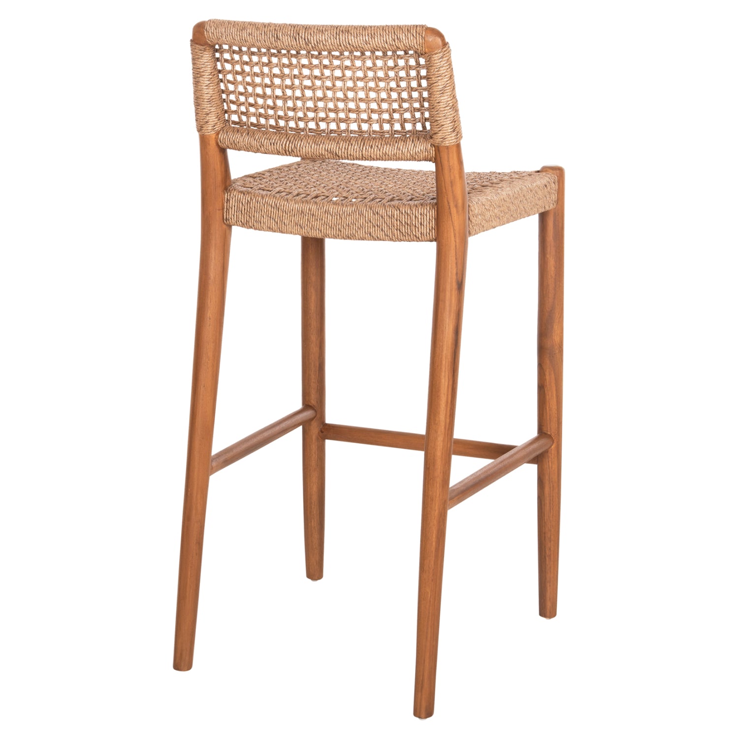 Бар стол ROSCO тиково дърво орех цвят-въже viro кафяв цвят 47x52x100cm