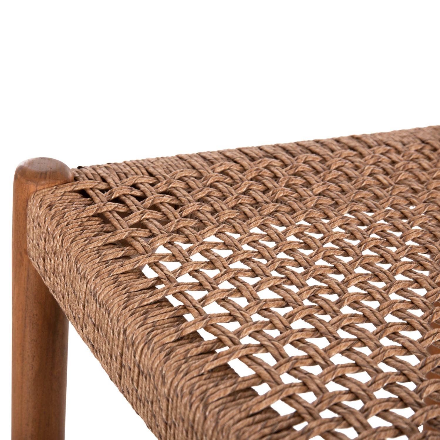 Бар стол ROSCO тиково дърво орех цвят-въже viro кафяв цвят 47x52x100cm