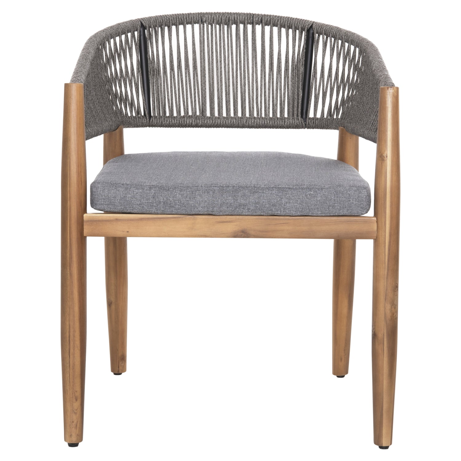 Градински стол NAVAN акациево дърво с въже в сиво 59x58x76см.