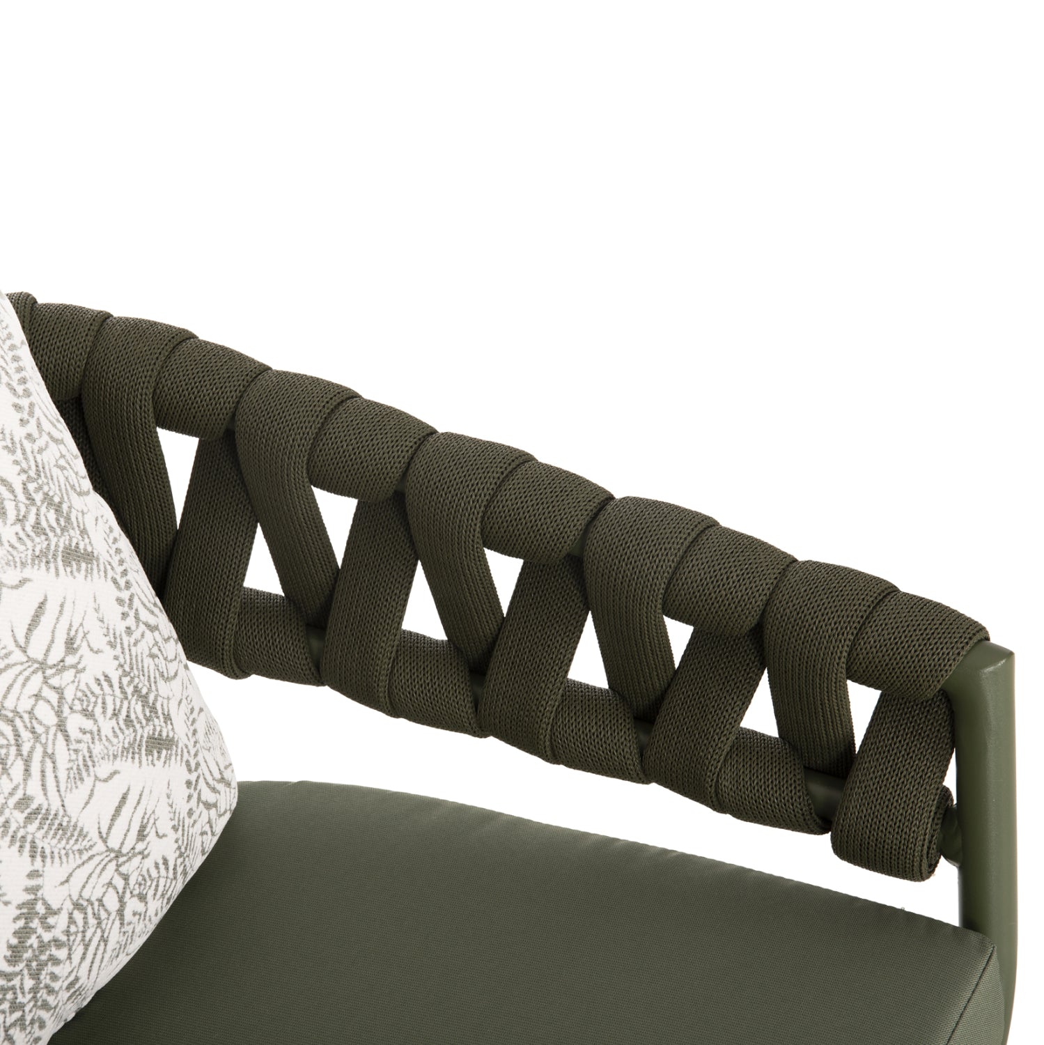 Алуминиево кресло Camden с принт - тъмномаслинено 56x60x72-87см