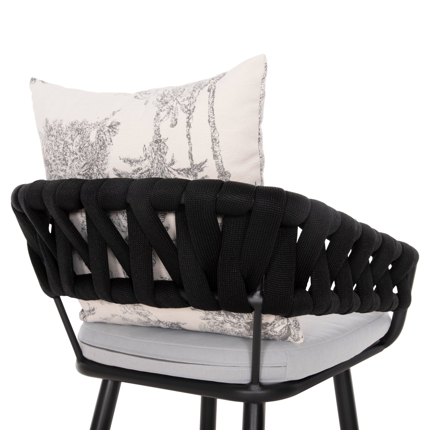 Бар стол CAMDEN цвят черен-екрю 56x60x108