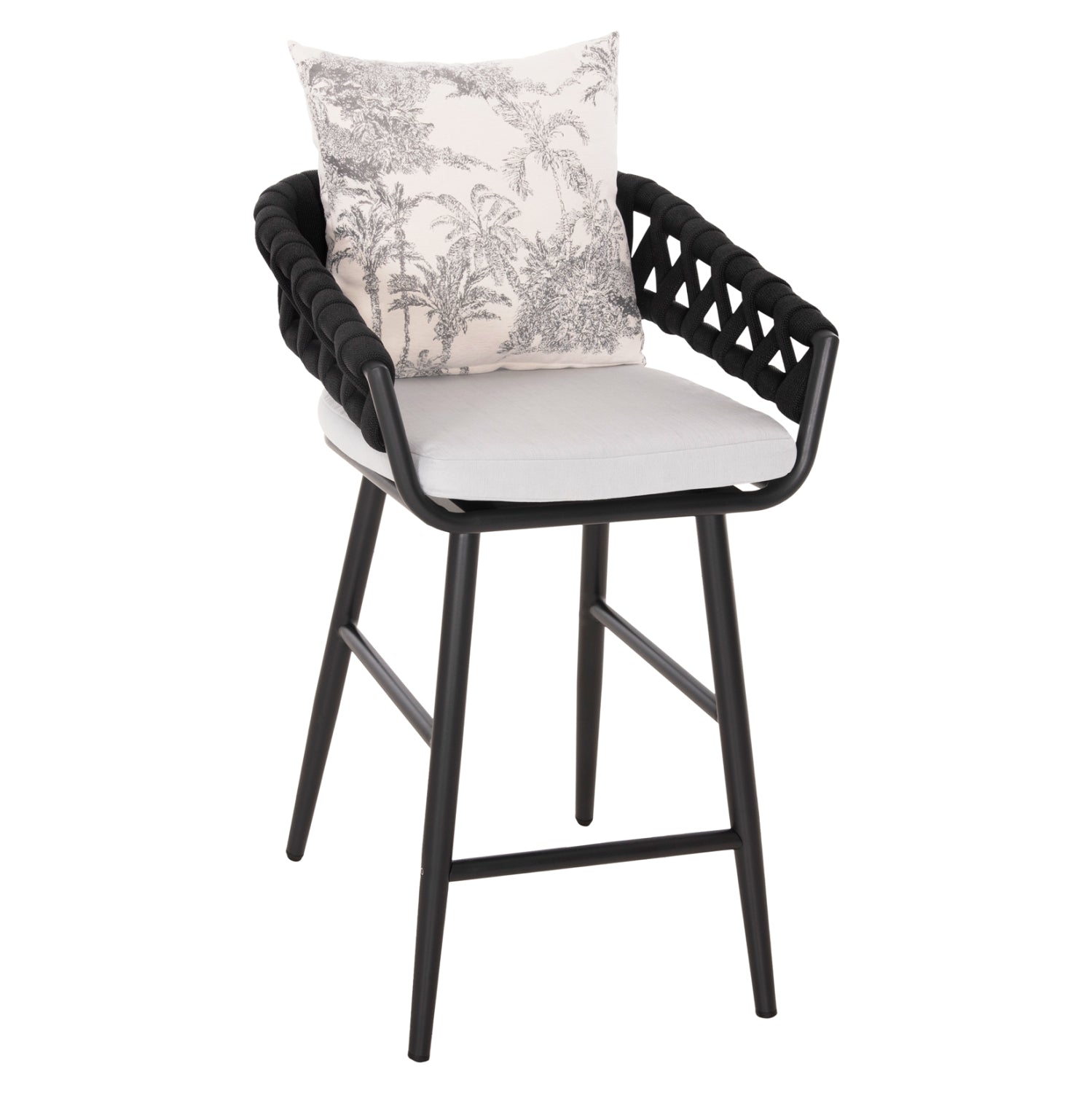 Бар стол CAMDEN цвят черен-екрю 56x60x108