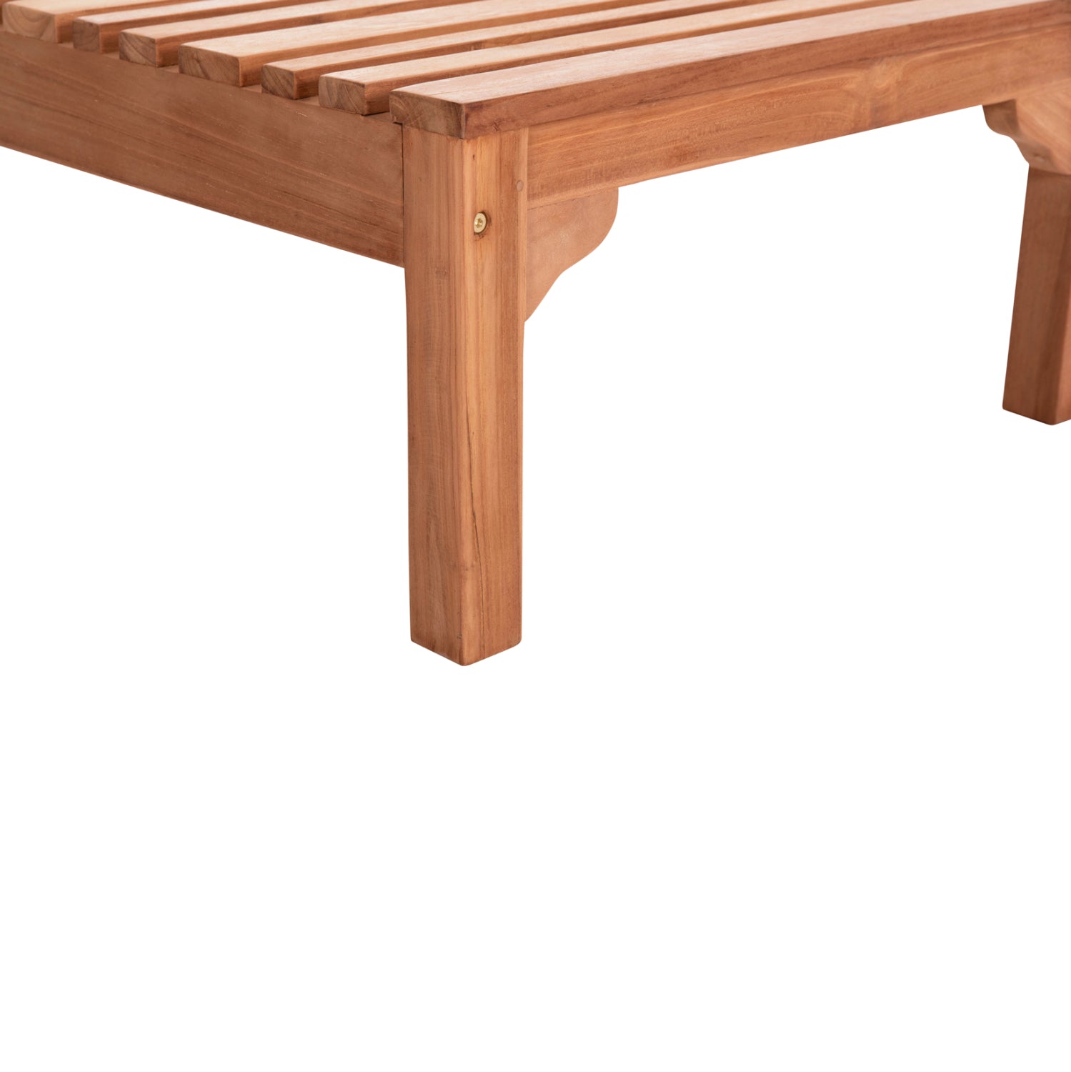 Шезлонг Стелано  с колелца, естествено тиково дърво, 200x65x31см