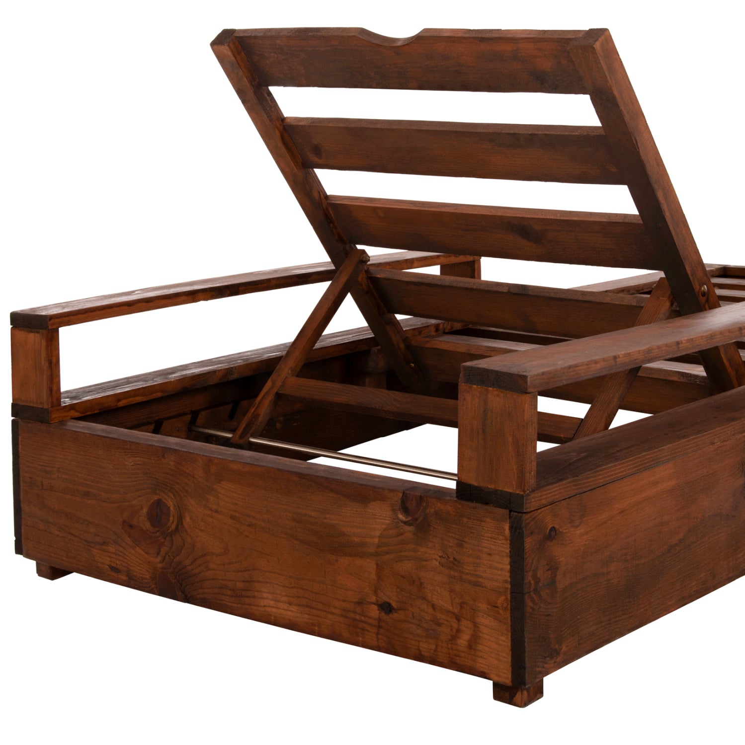 Шезлонг Македония цвят орех /борова дървесина 200x92x23,5-73