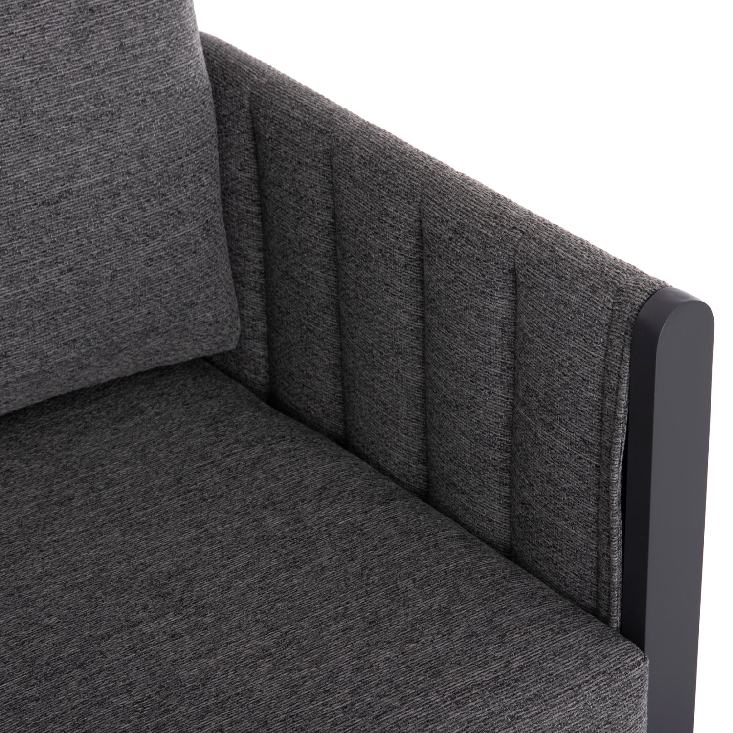 Комплект градински LARRY тъмно сив цвят/алуминий диван с 2 кресла и маса125x65x40,5