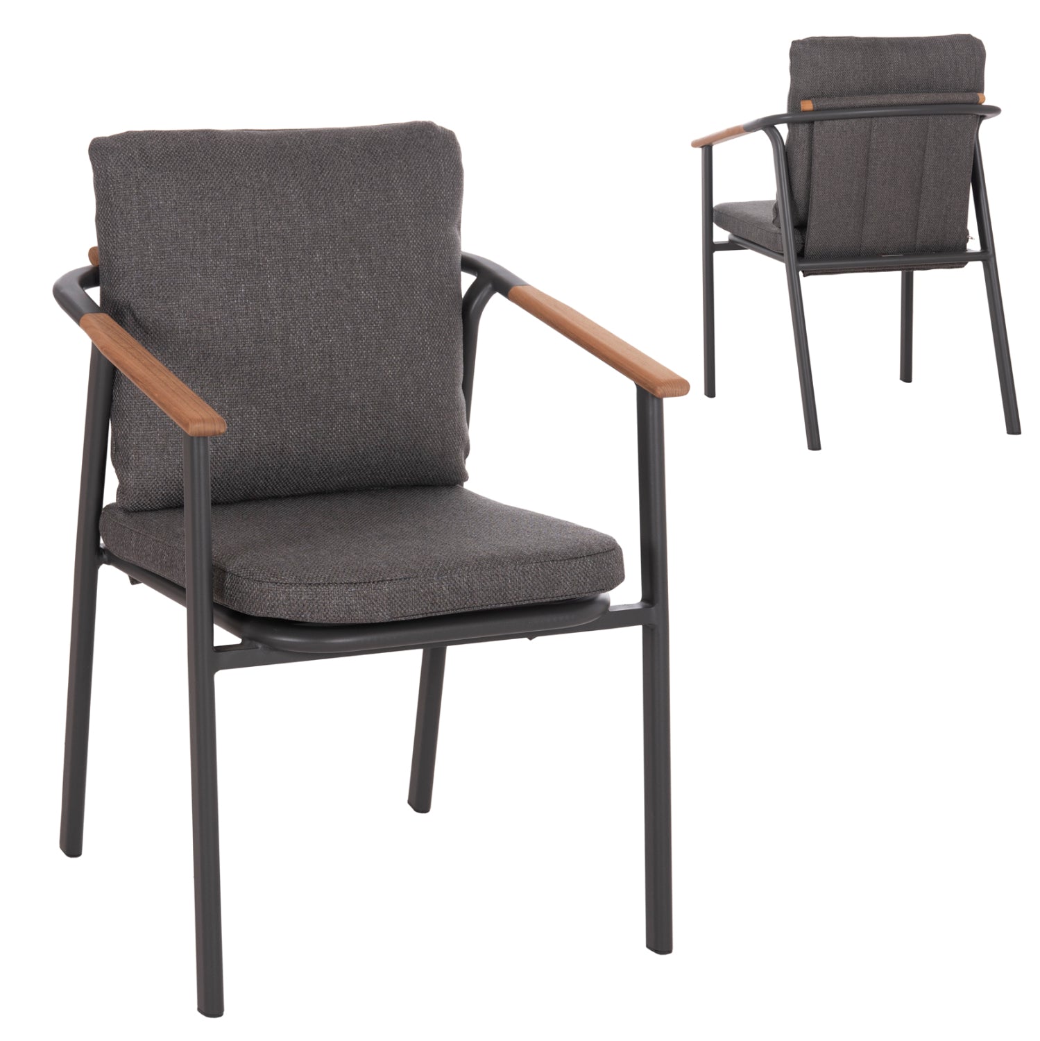 Алуминиево креслоSENTI тъмно сив цвят -57x59x78