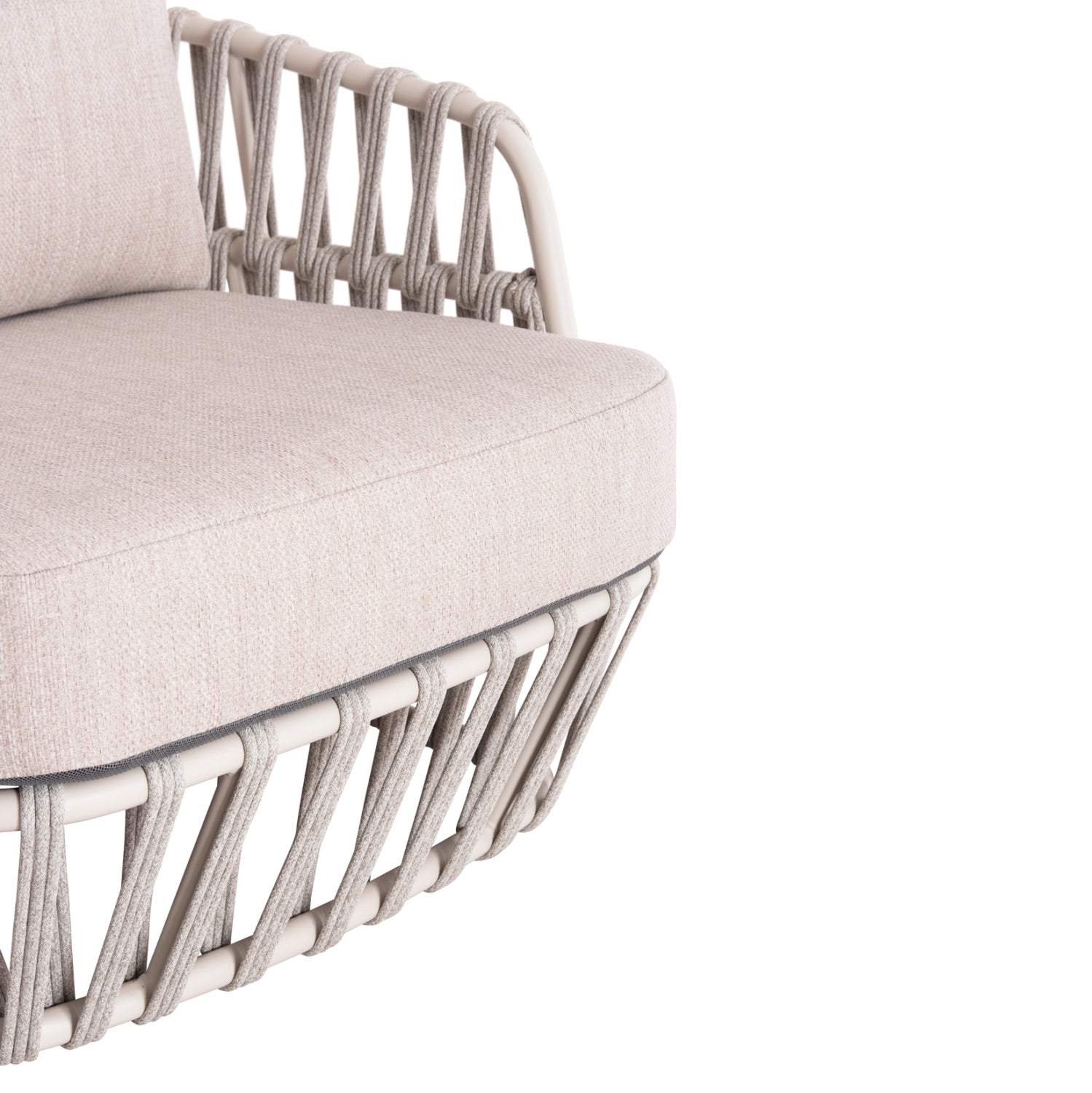 Комплект градински Собо алуминиев с въже цвят крем-натурал