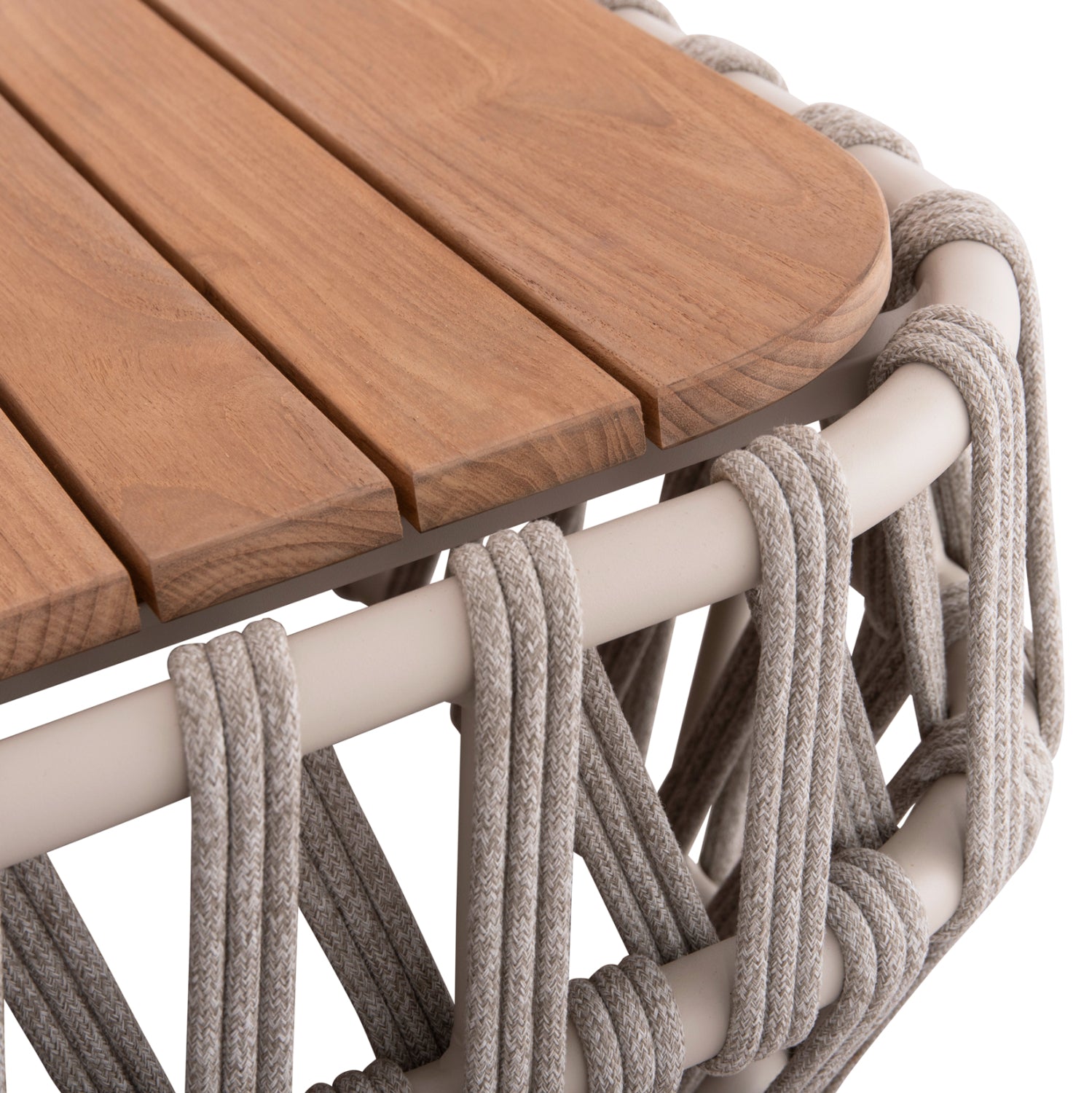 Комплект градински Собо алуминиев с въже цвят крем-натурал