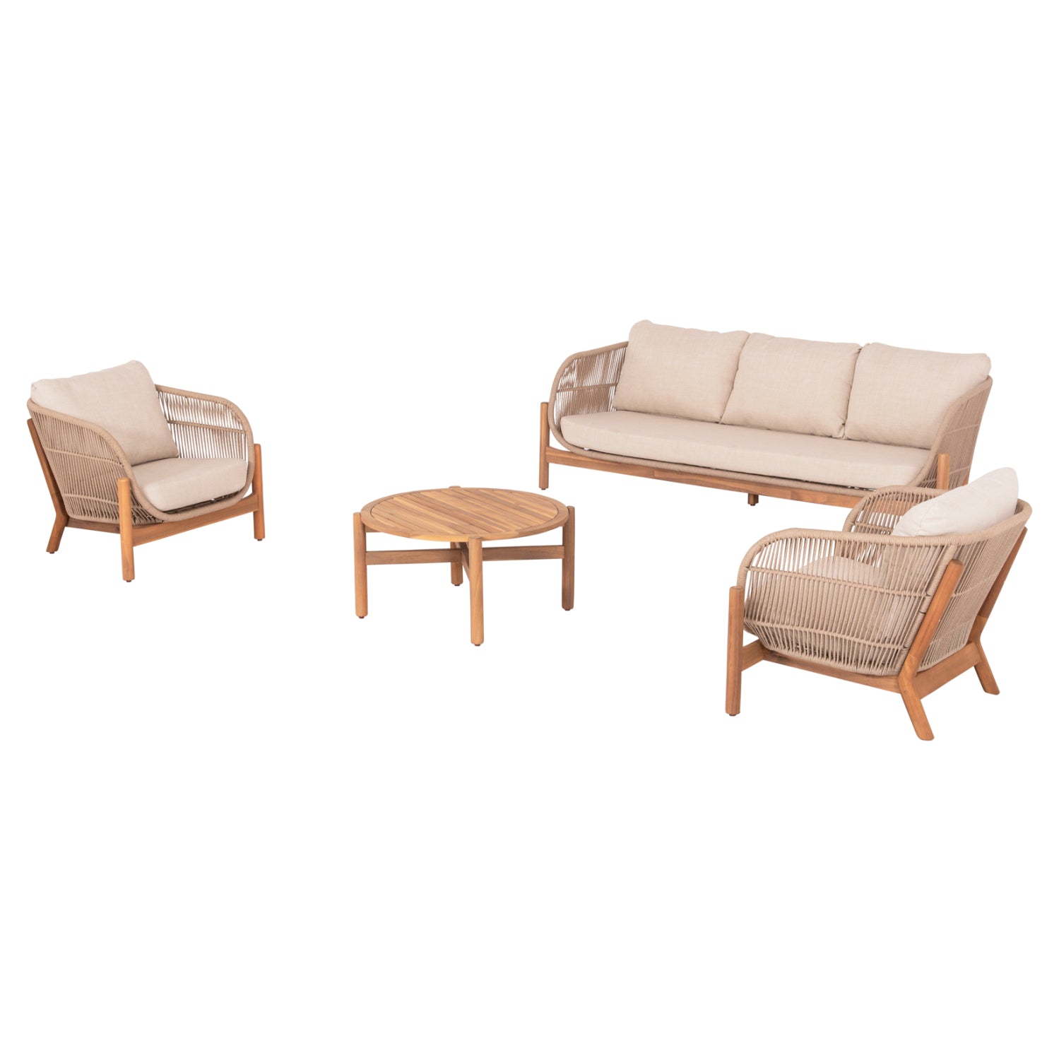 Комплект Санджи акация/алуминий -натурал