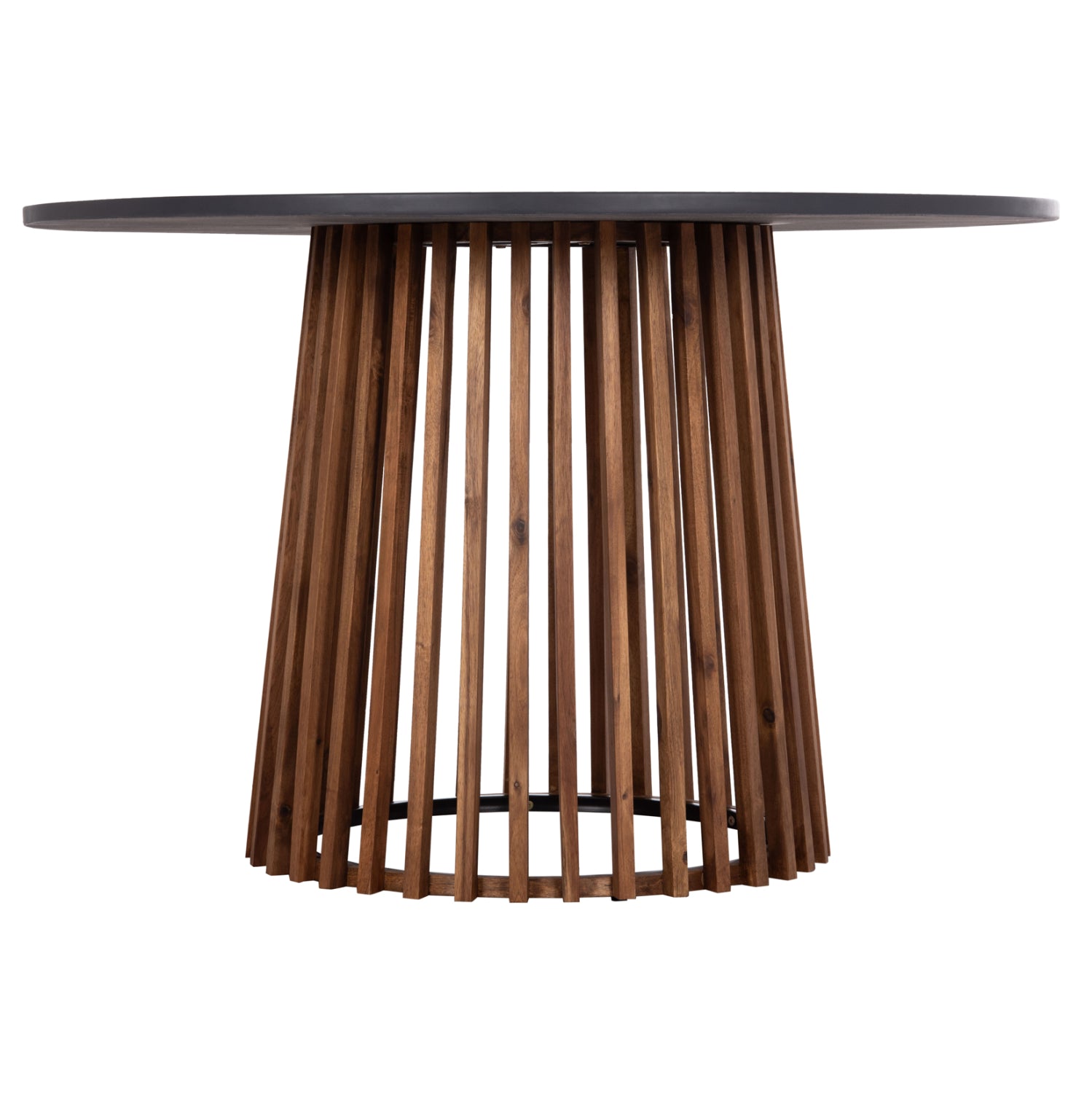 Кръгла външна маса Сristobal акация дърво-циментов плот φ120x77h