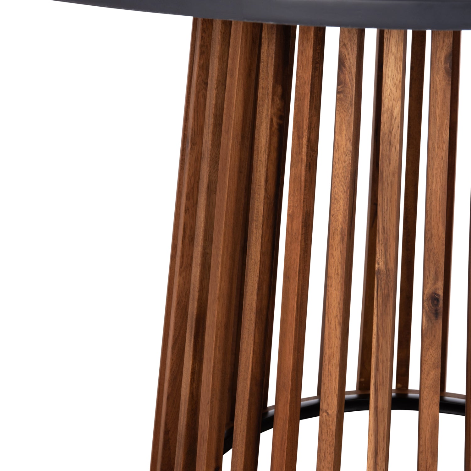 Кръгла външна маса Сristobal акация дърво-циментов плот Ф120x77см