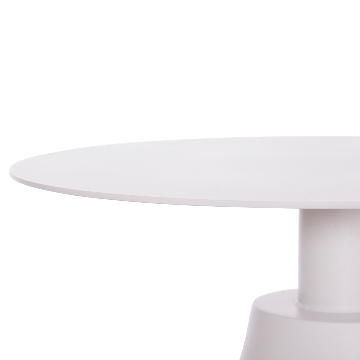 Помощна маса Сара алуминиева бял цвят Φ50x56