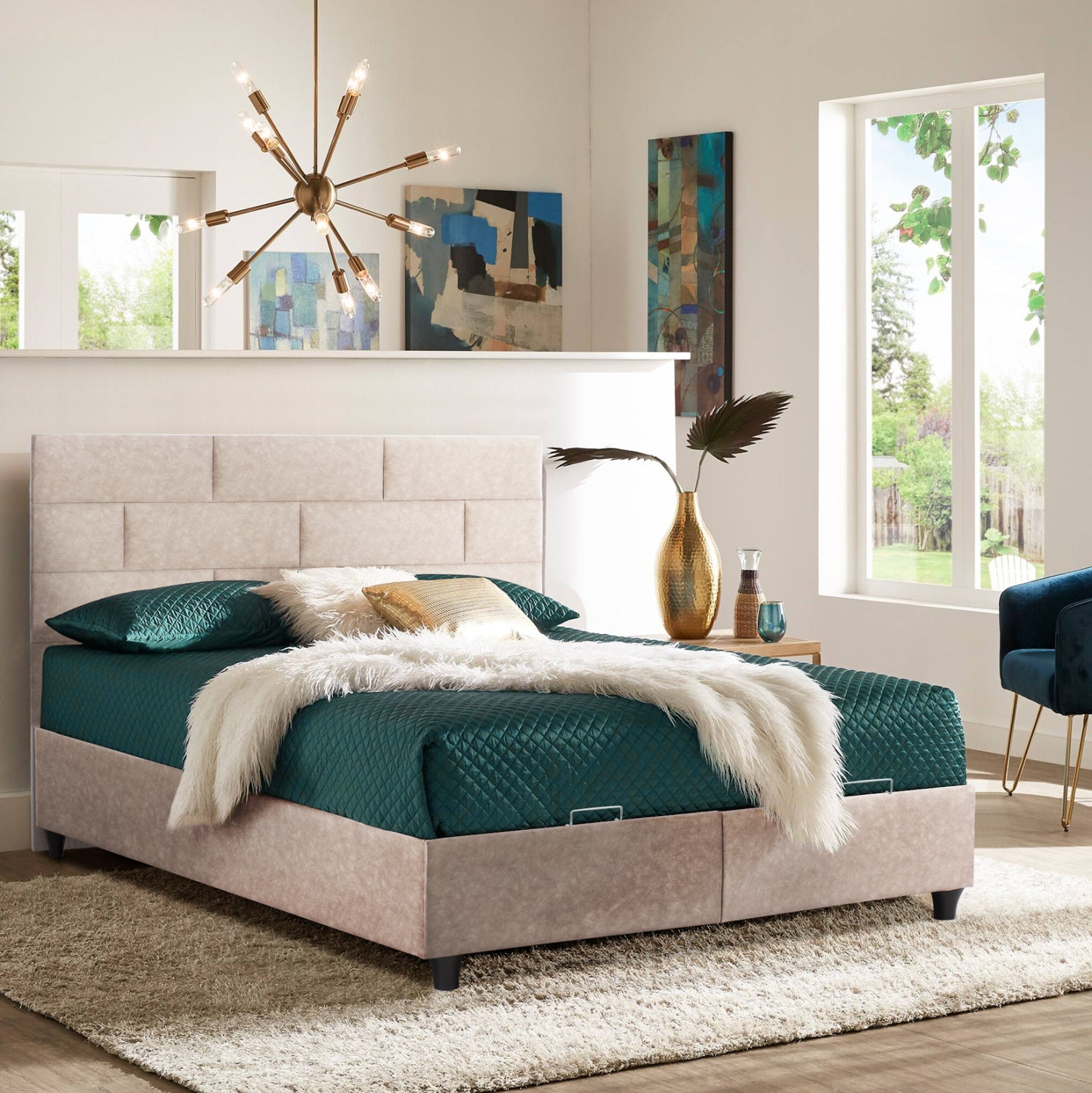 Спалня SOLEDAD бежов цвят 160x200 см