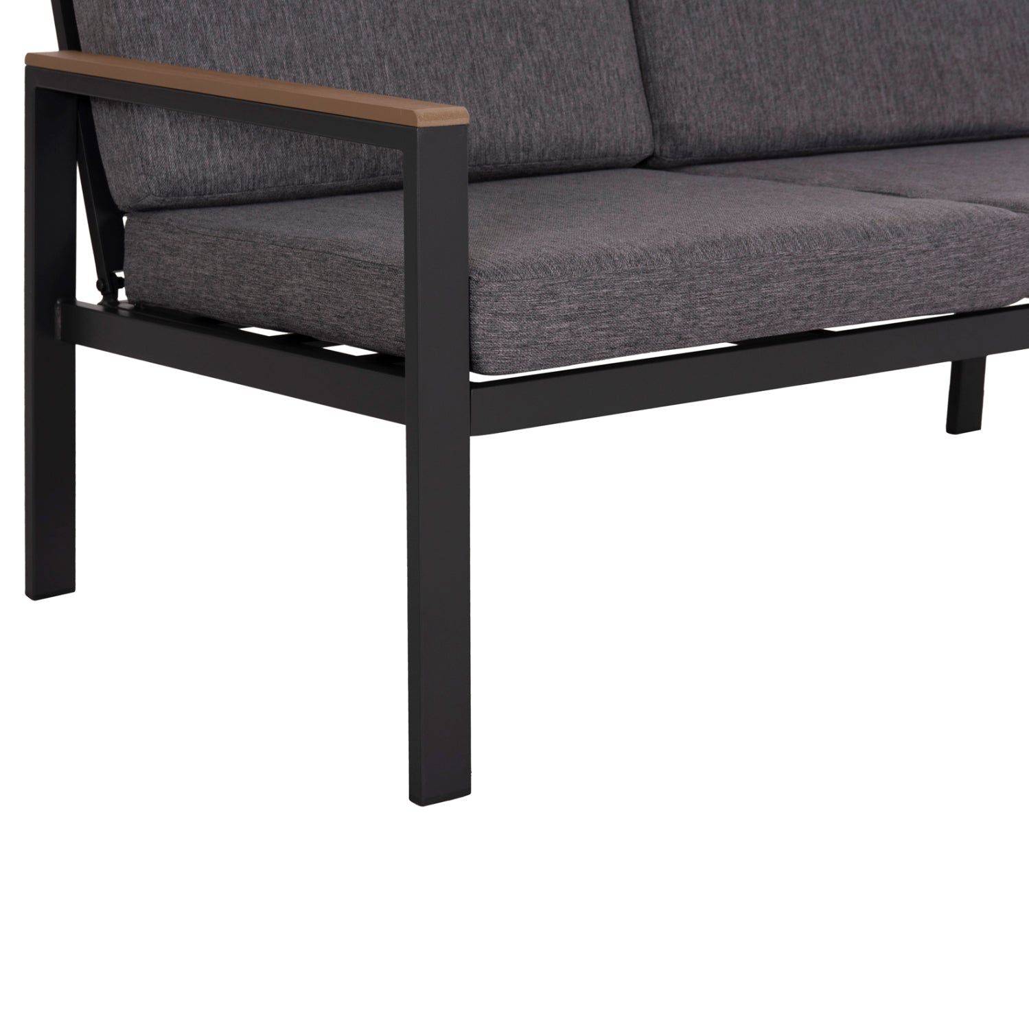 Комплект градински от 4 части Safin алуминий и олефин, тъмно сив - полиуърд с маса 56x100x35