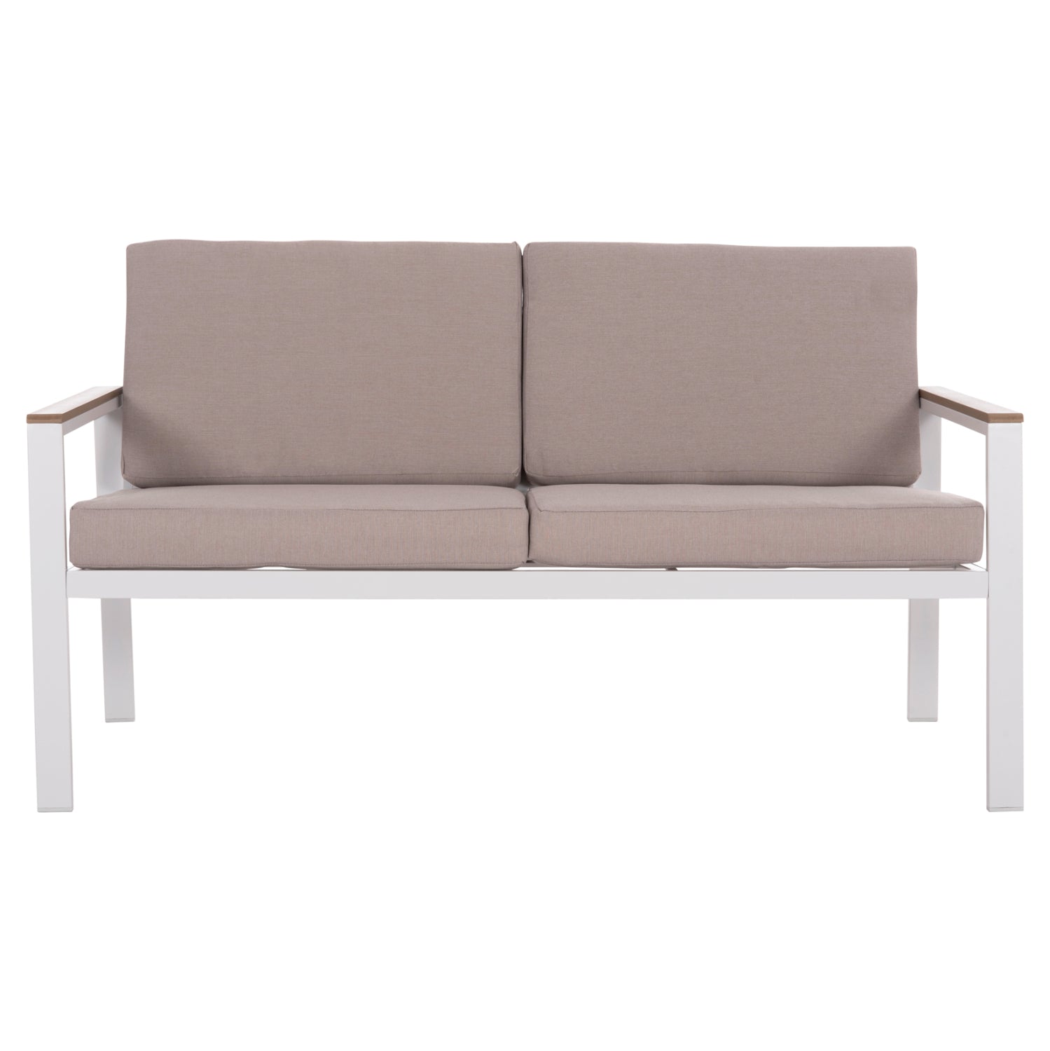 Двумесен диван safin алуминиеви възглавници в бяло-бежово 140x70x77см