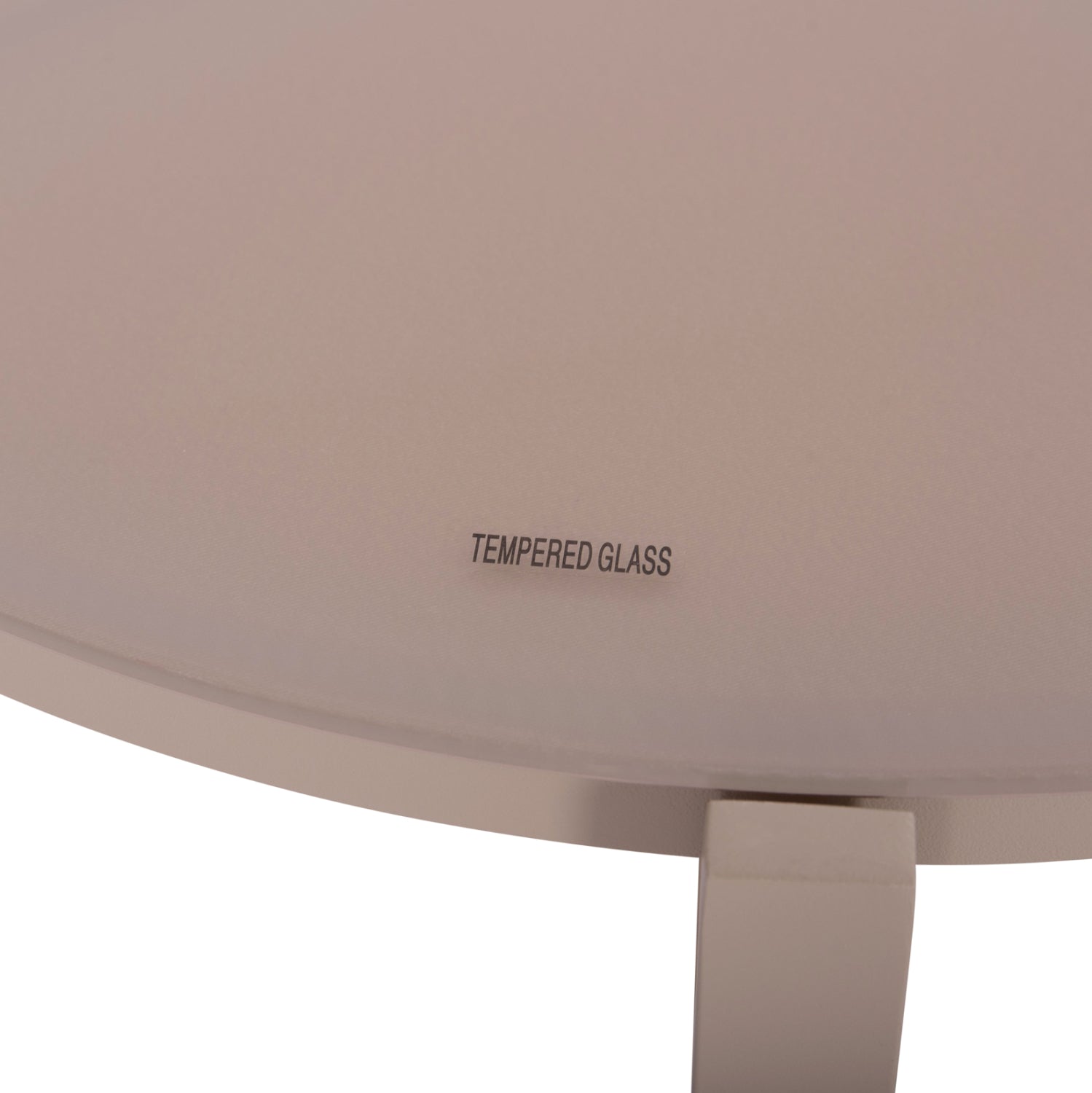 Холна гарнитура 4бр Жулиет капучино алуминий-текстил-закалено стъкло с маса Φ60x36.5