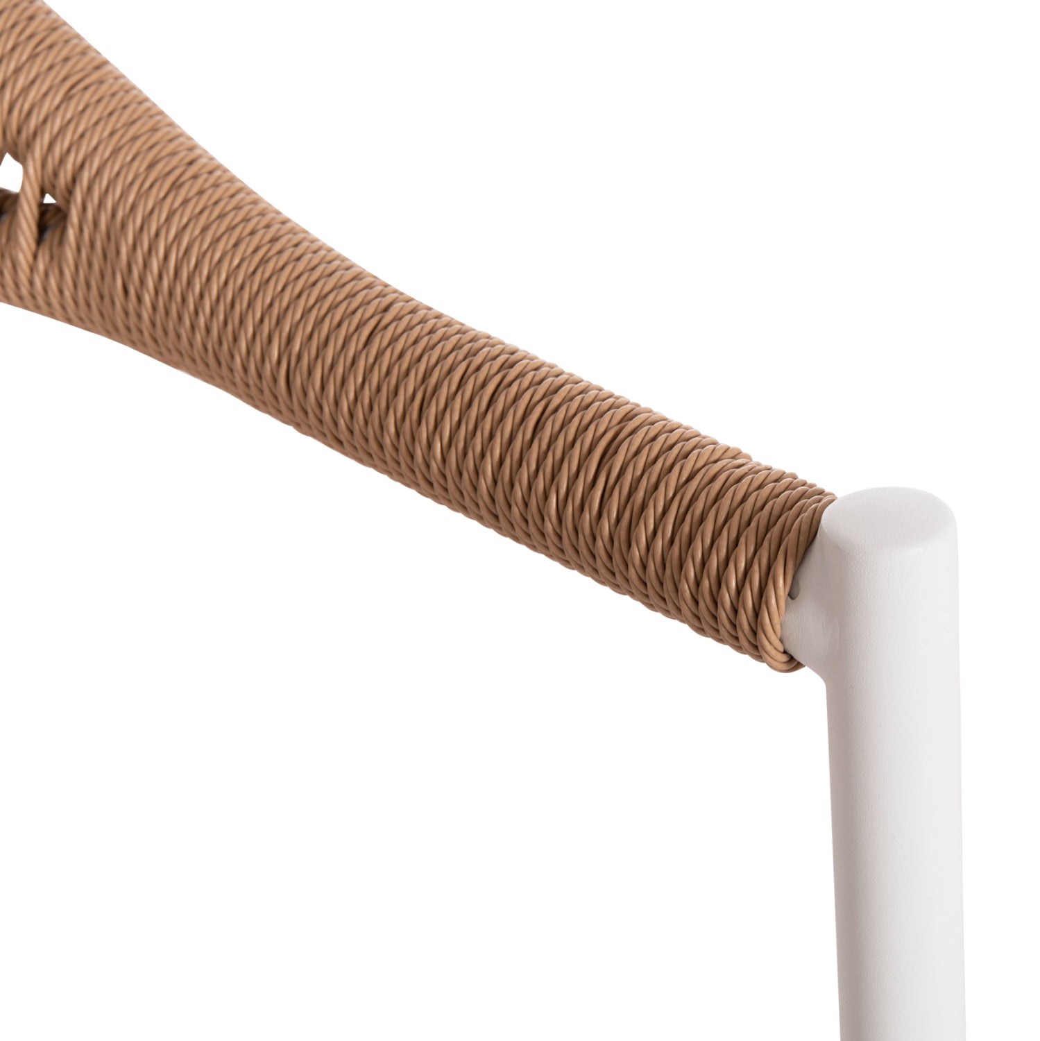 Фотьойл Berg от алуминий и текстил, бял - ратан, 55x56x79 см