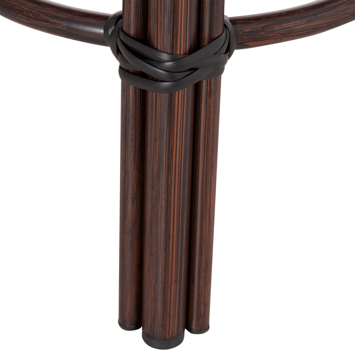 Алуминиева табуретка Сhino с бамбуков вид, кафяв текстил φ36x46hcm