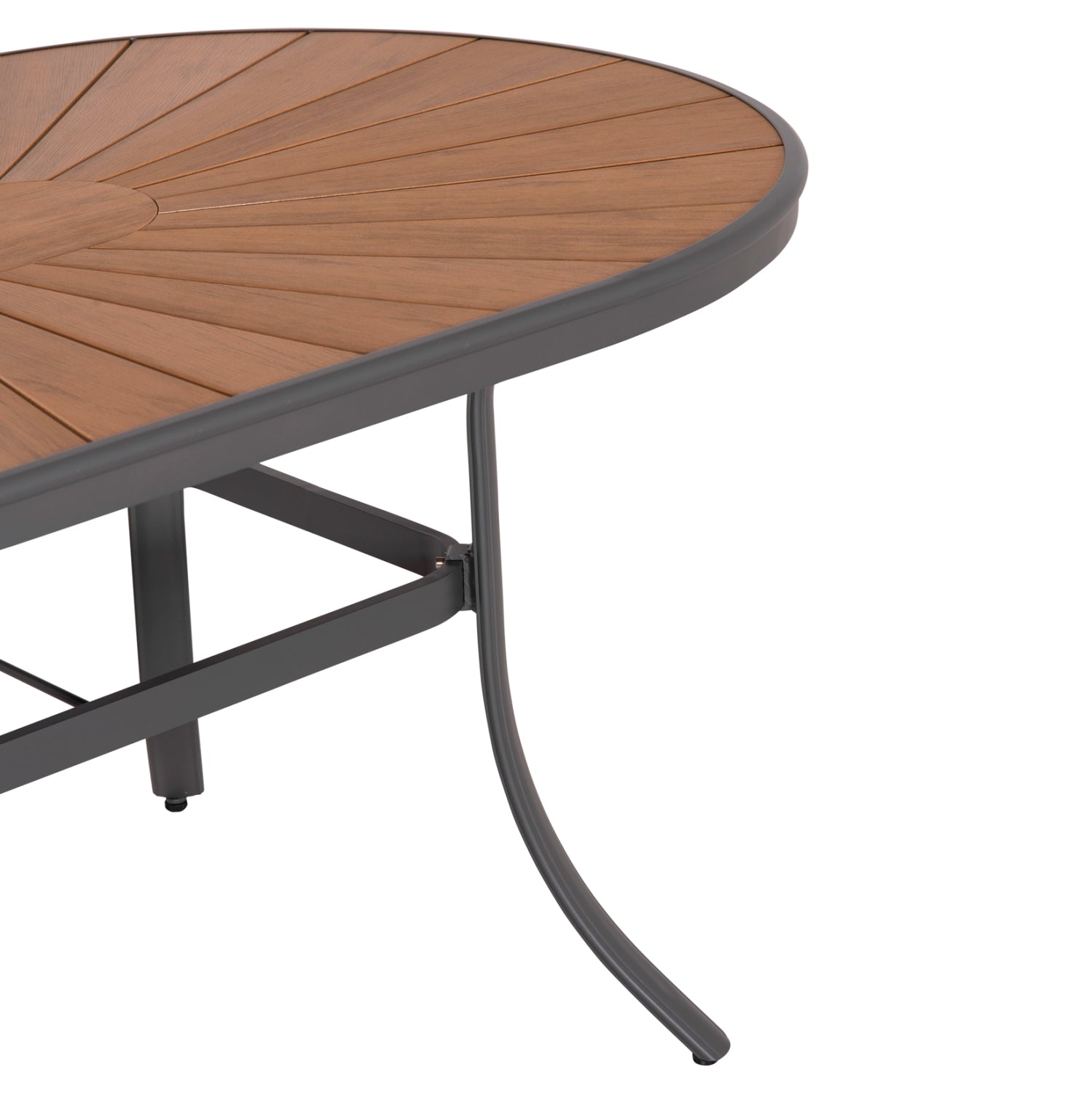 Градинска маса Telamo алуминиева цвят антрацит-полиуърд натурал плот160x90x73.5см