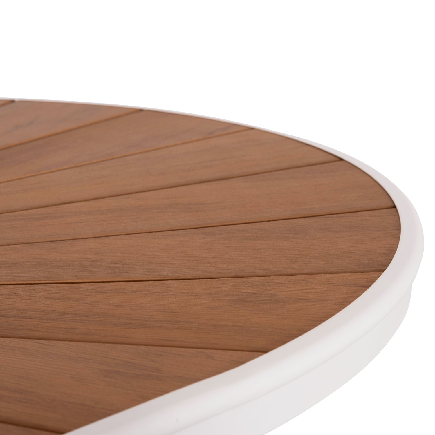 Градинска маса Telamo, бяла, алуминиева и полидървесен плот, 160x90x73.5 см