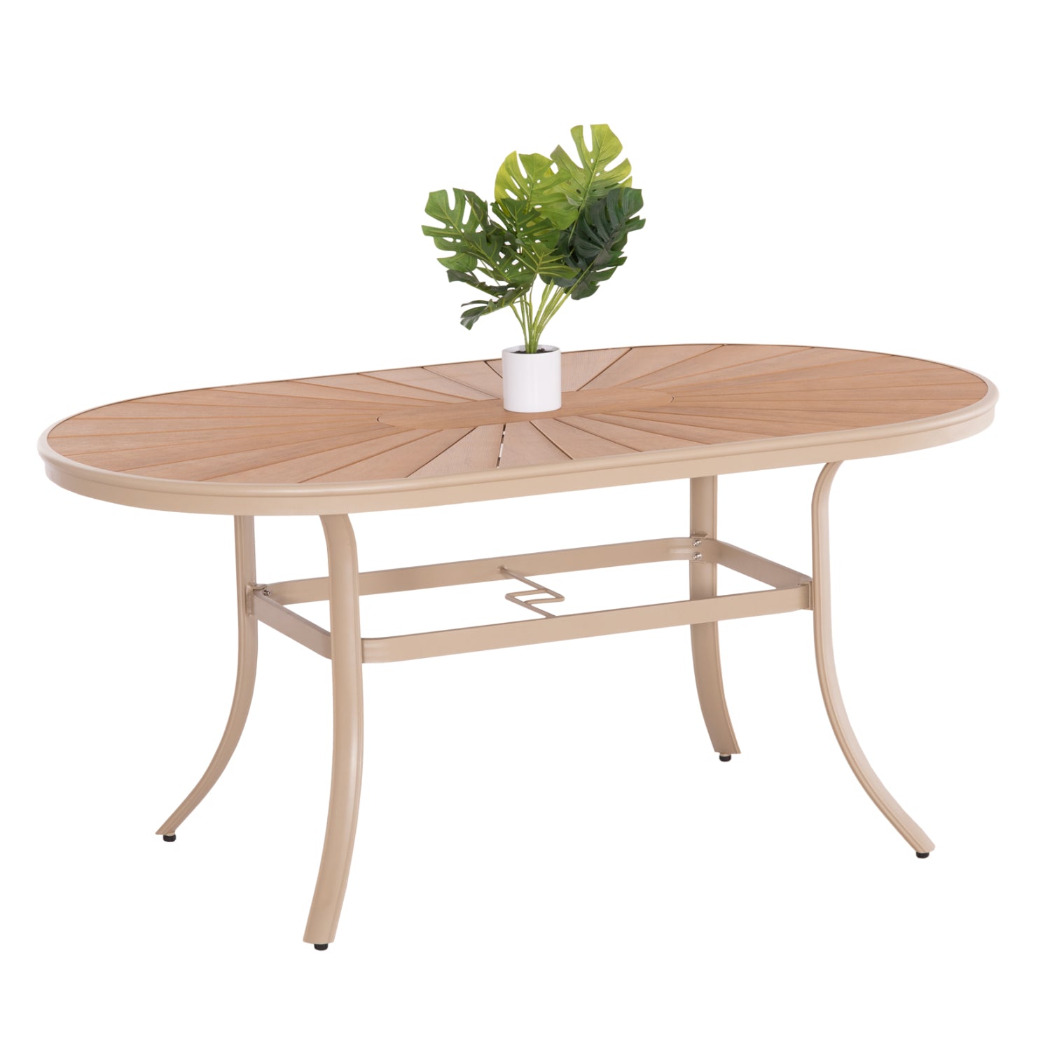 Градинска маса Telamo 160х90 алуминиева-цвят шампанско-натурал