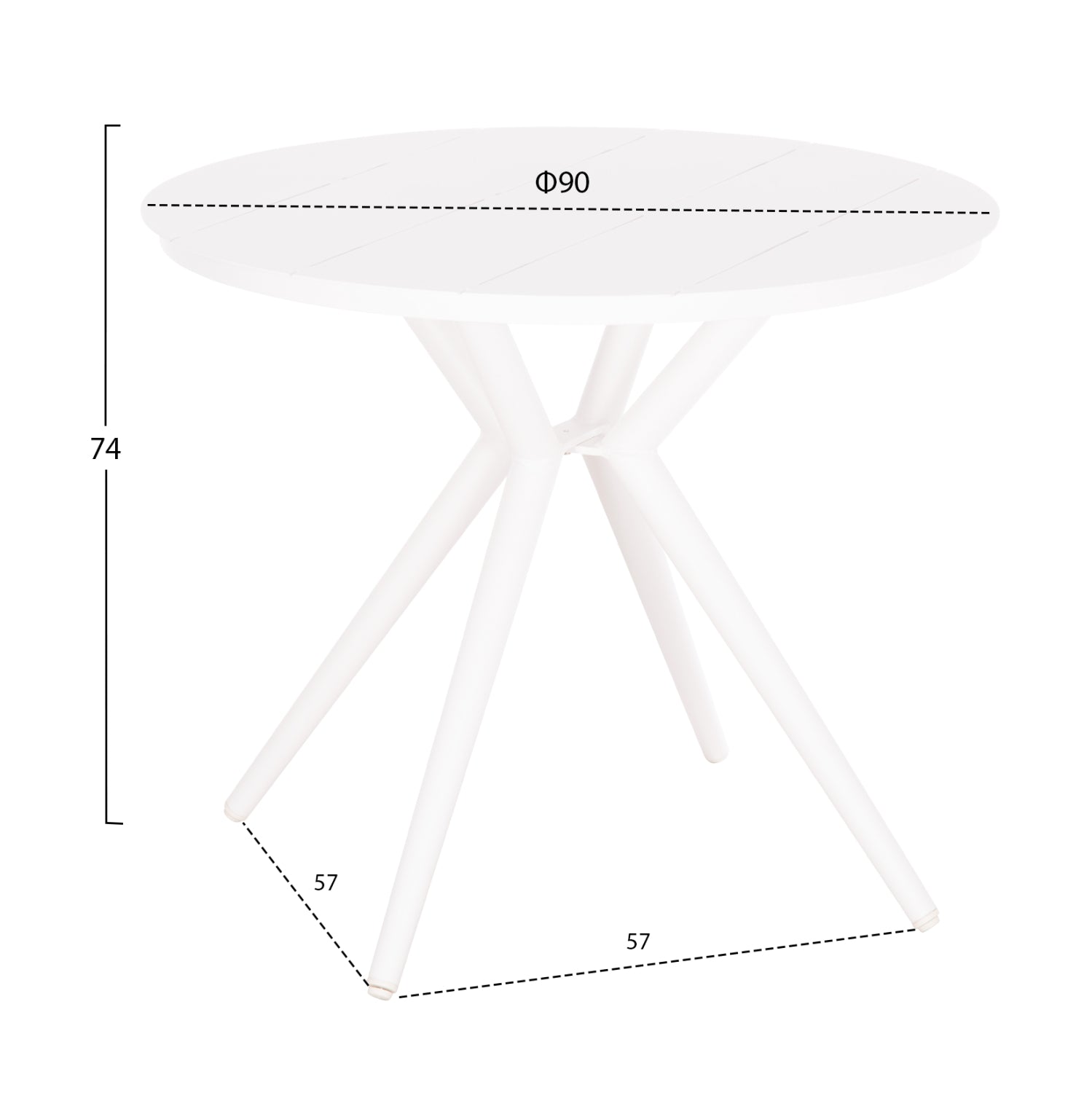 Маса HIGER бял цвят Φ90x74