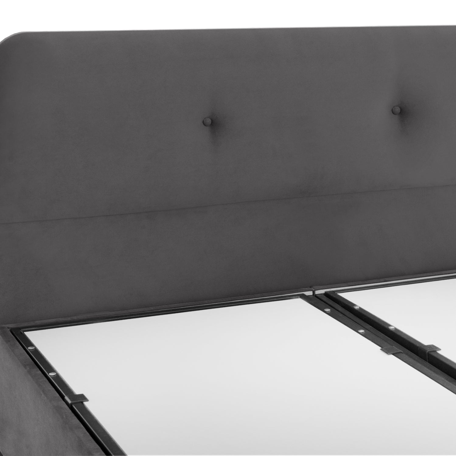 Легло Долорес с място за съхранение, сиво кадифе за матрак 160x200 см