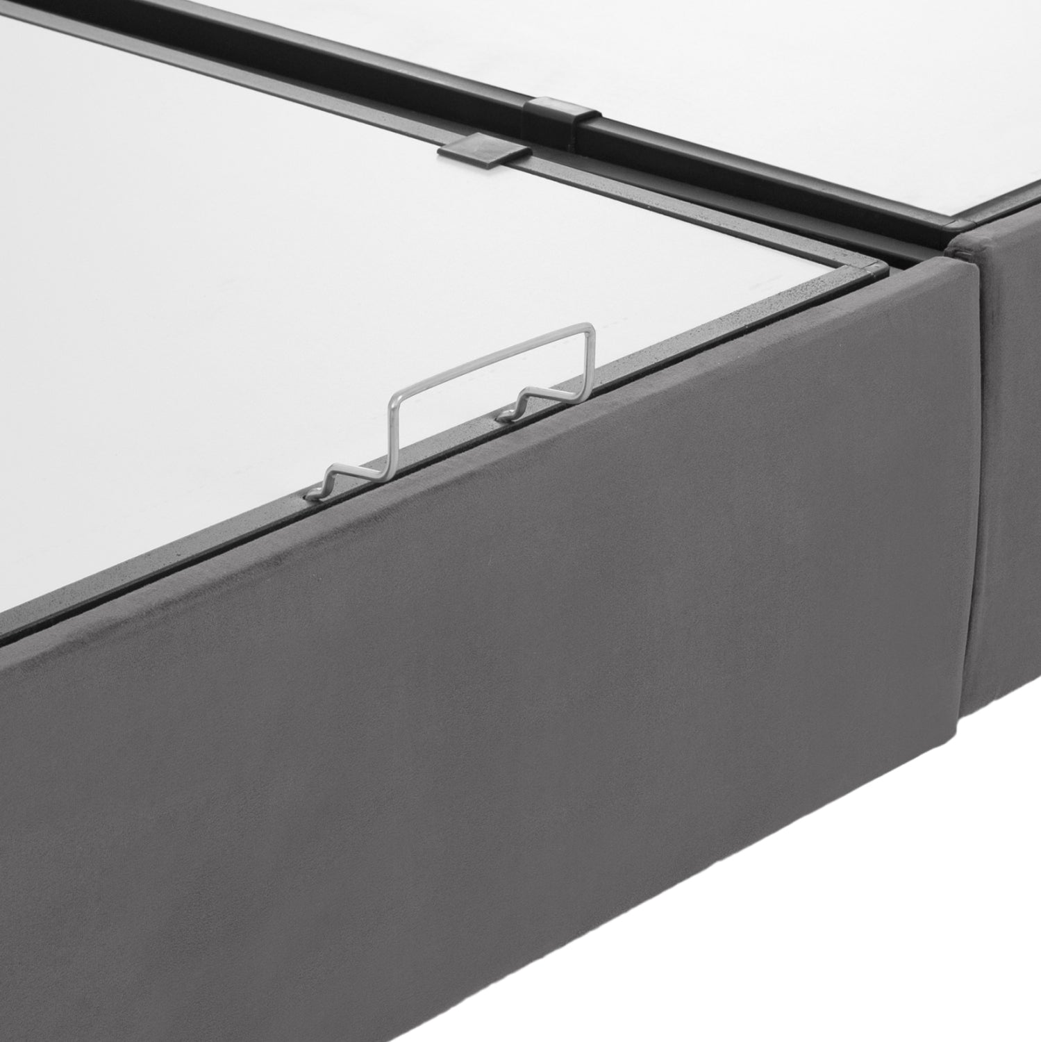 Легло Долорес с място за съхранение, сиво кадифе за матрак 160x200 см