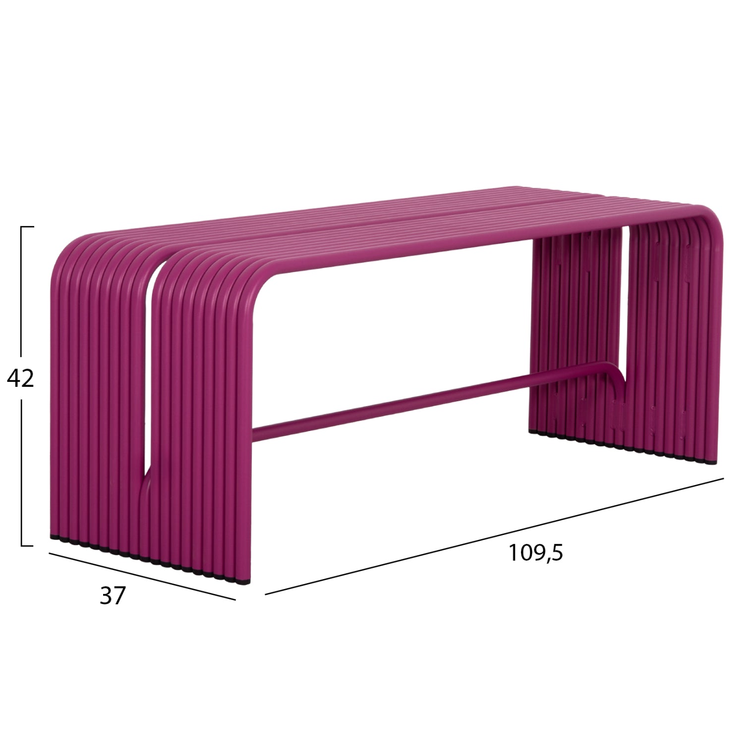 Пейка  Intrepid алуминиева в лилав цвят 109.5x37x42см