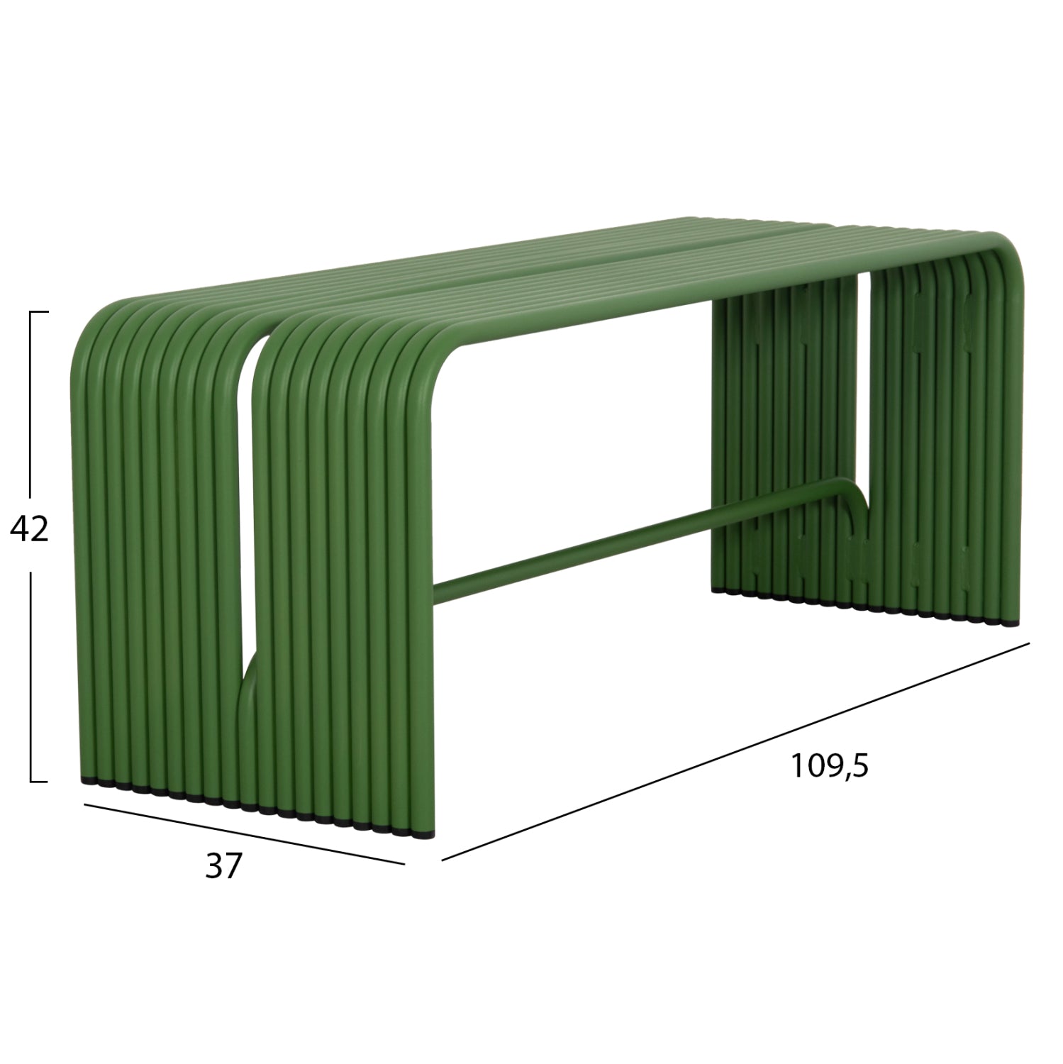 Пейка 2-местна серия Intrepid алуминиева в зелен цвят 109.5x37x42h