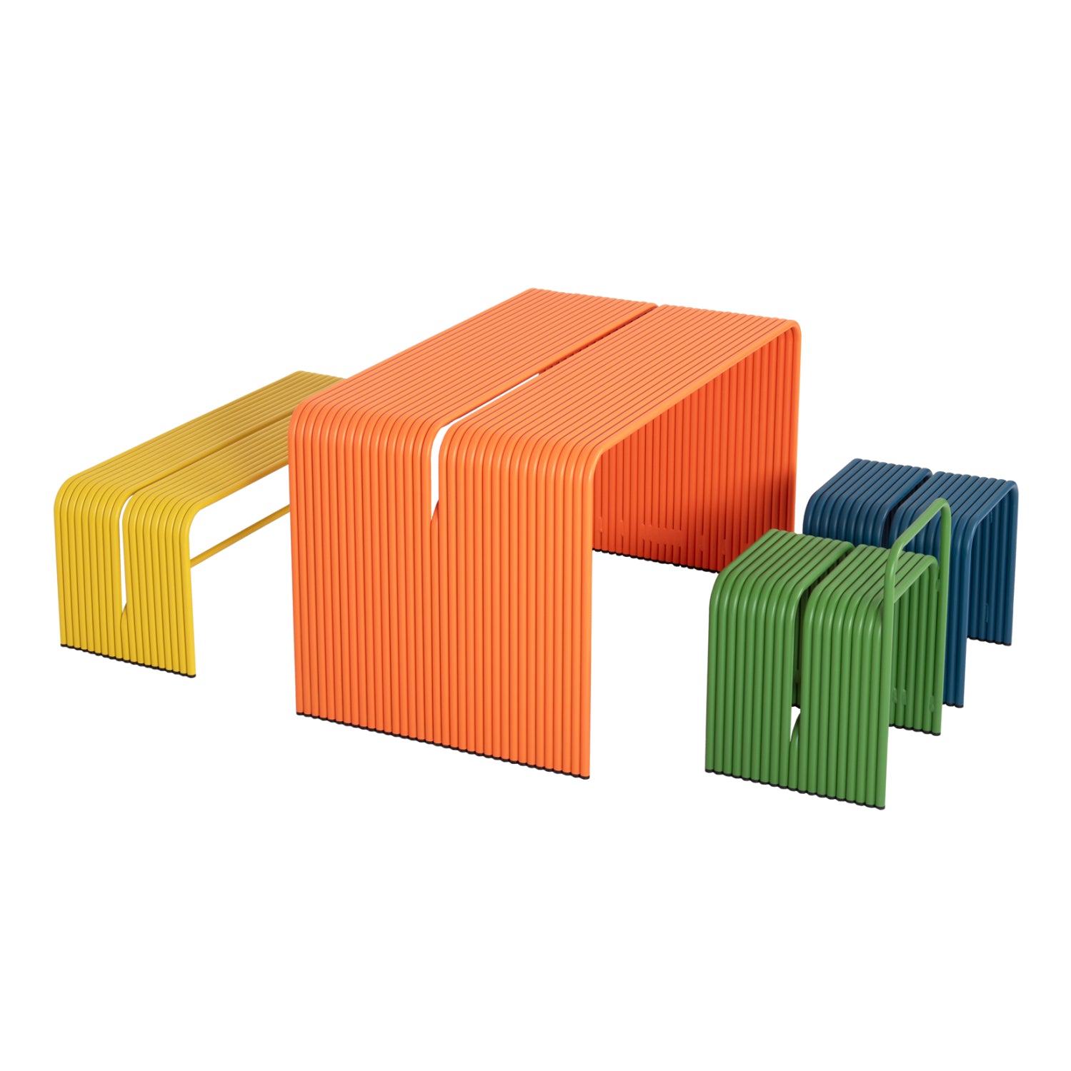 Алуминиева маса INTREPID оранжев цвят 121x70x70см