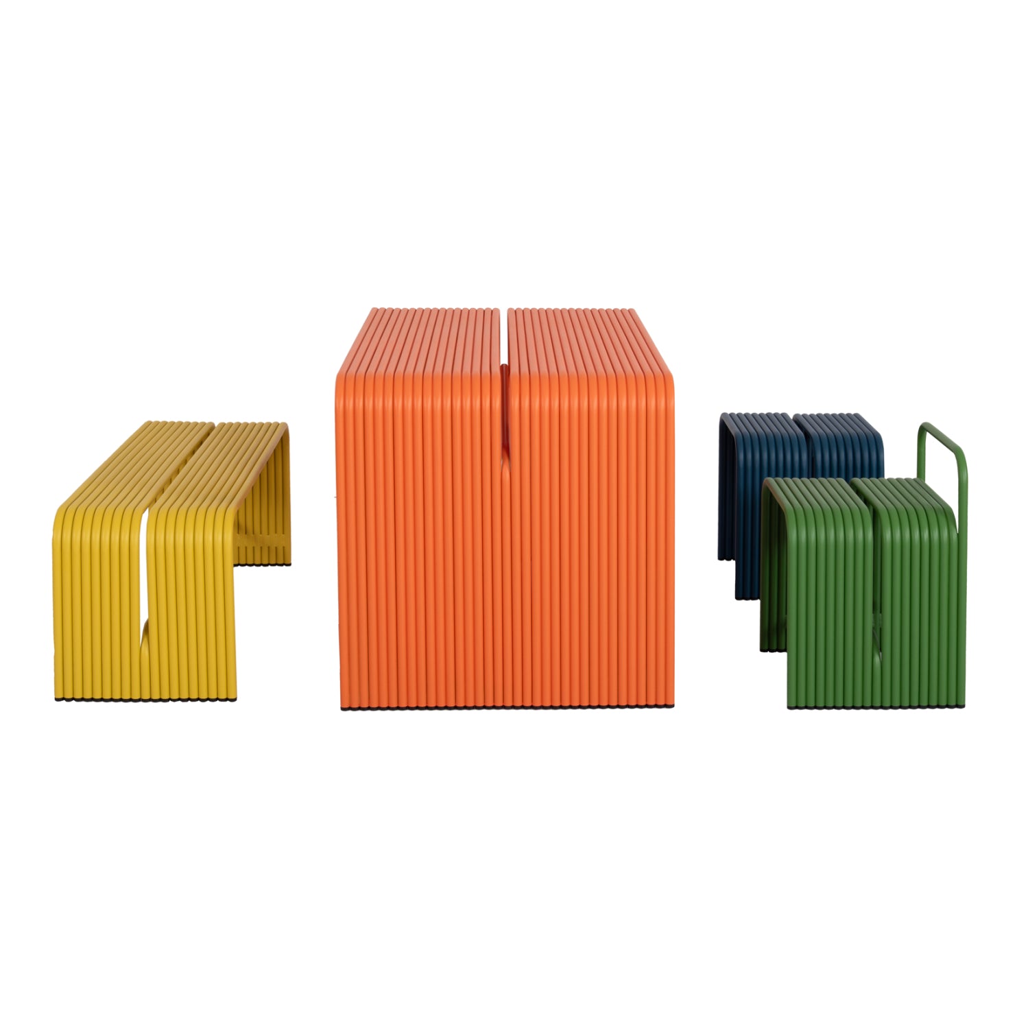 Алуминиева маса INTREPID оранжев цвят 121x70x70см