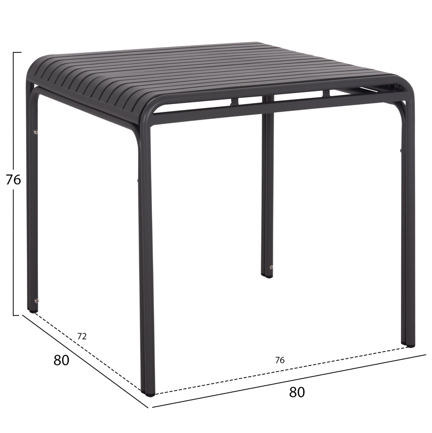 Алуминиева маса RACHEL сив цвят   80x80x76см