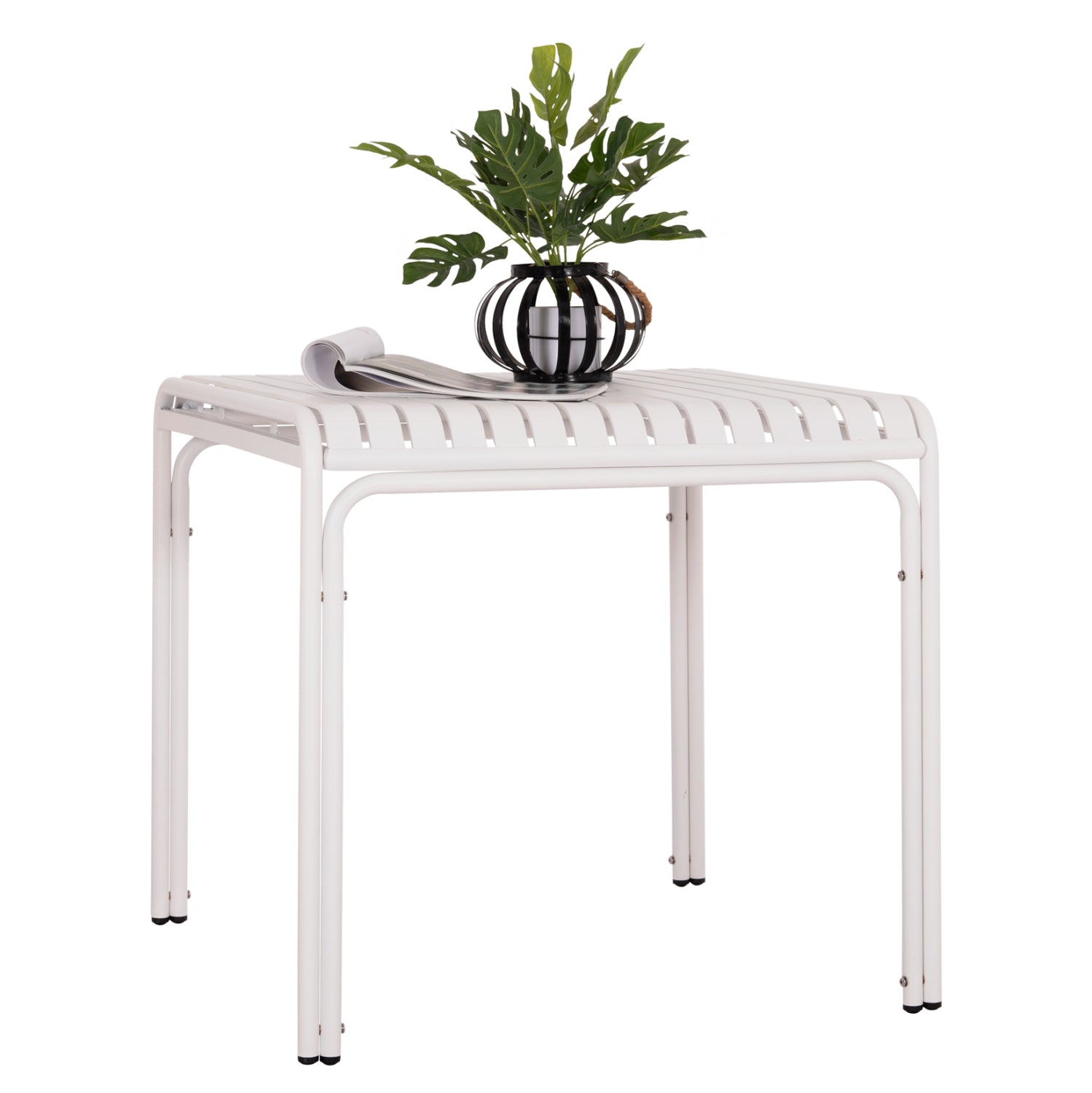 Квадратна алуминиева маса RACHEL бяла 80x80x75см.