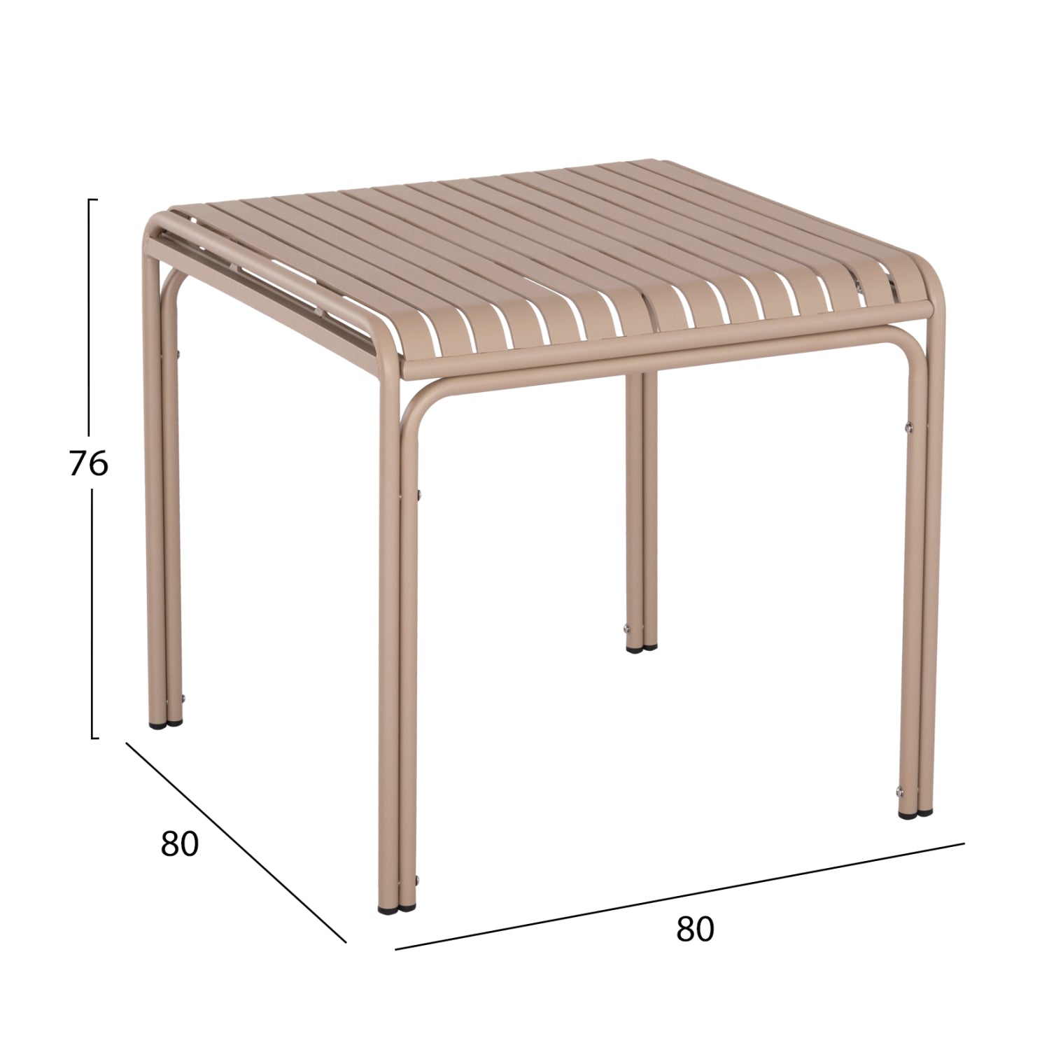 Алуминиева маса RACHEL цвят шампанско  80x80x76см