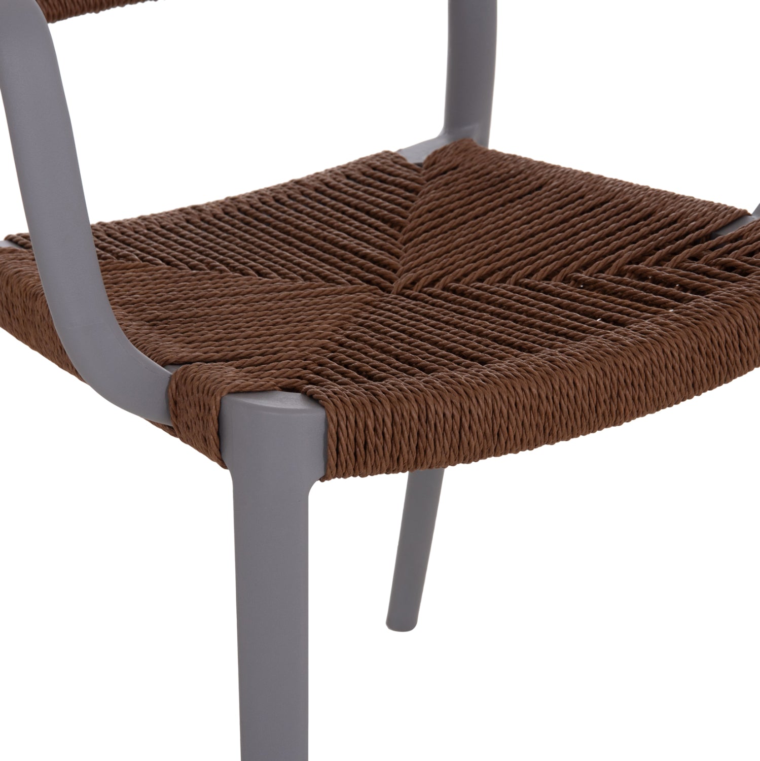 Външен фотограл strider, сив полипропилен - кафяво въже, 57x53x80см.