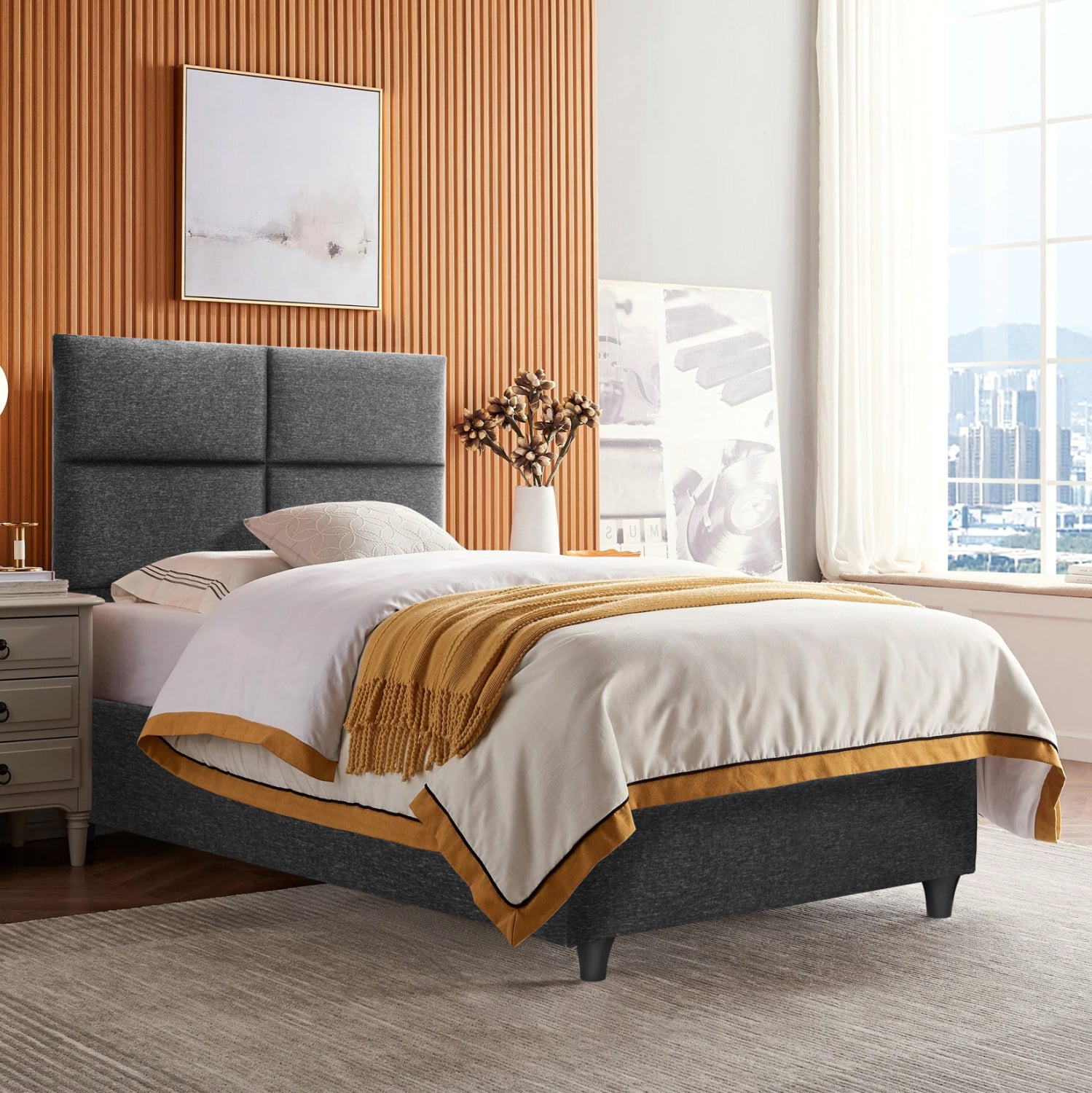 Легло Мило сив цвят 90x200см