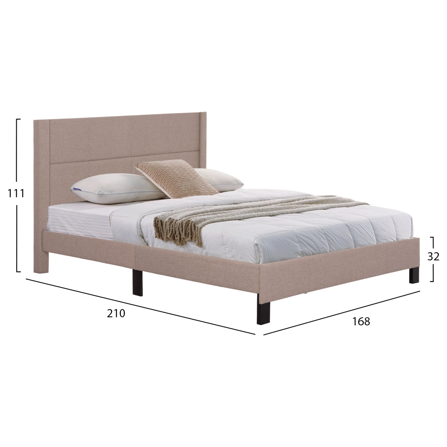 Легло TRILLOP бежов плат за матрак 160х200см.