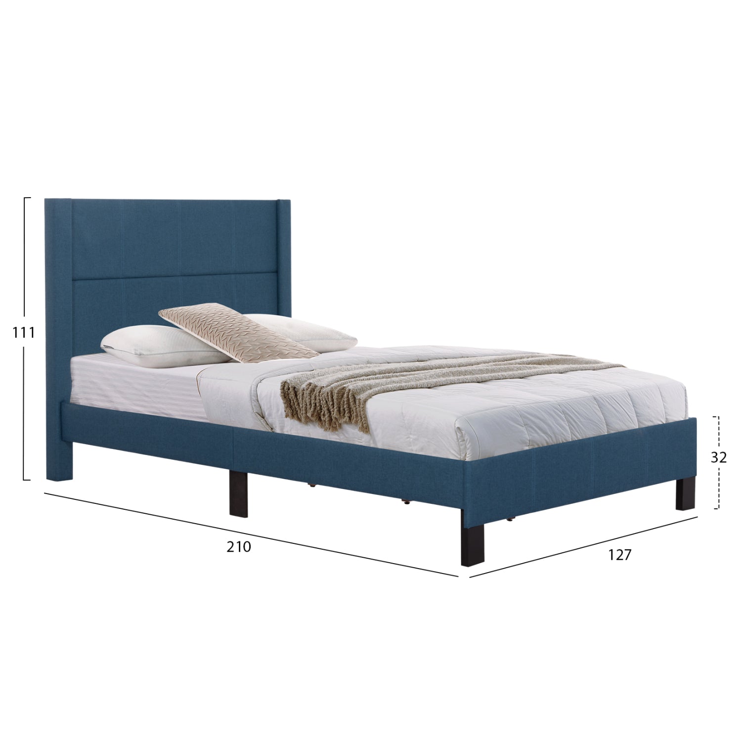 Легло TRILLOP синя дамаска за еднолицев матрак 120х200см.