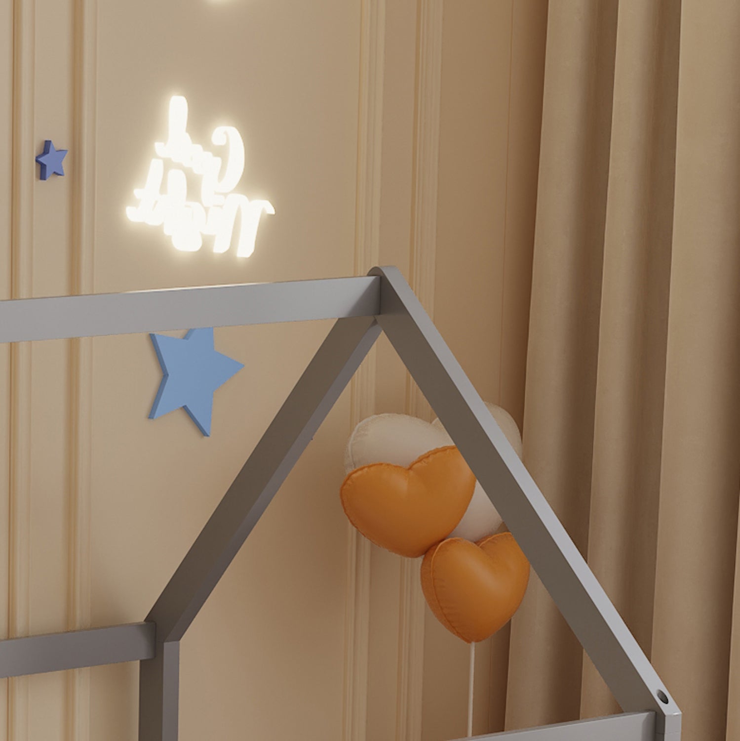 Легло PEPE сив цвят за матрак 90/190см