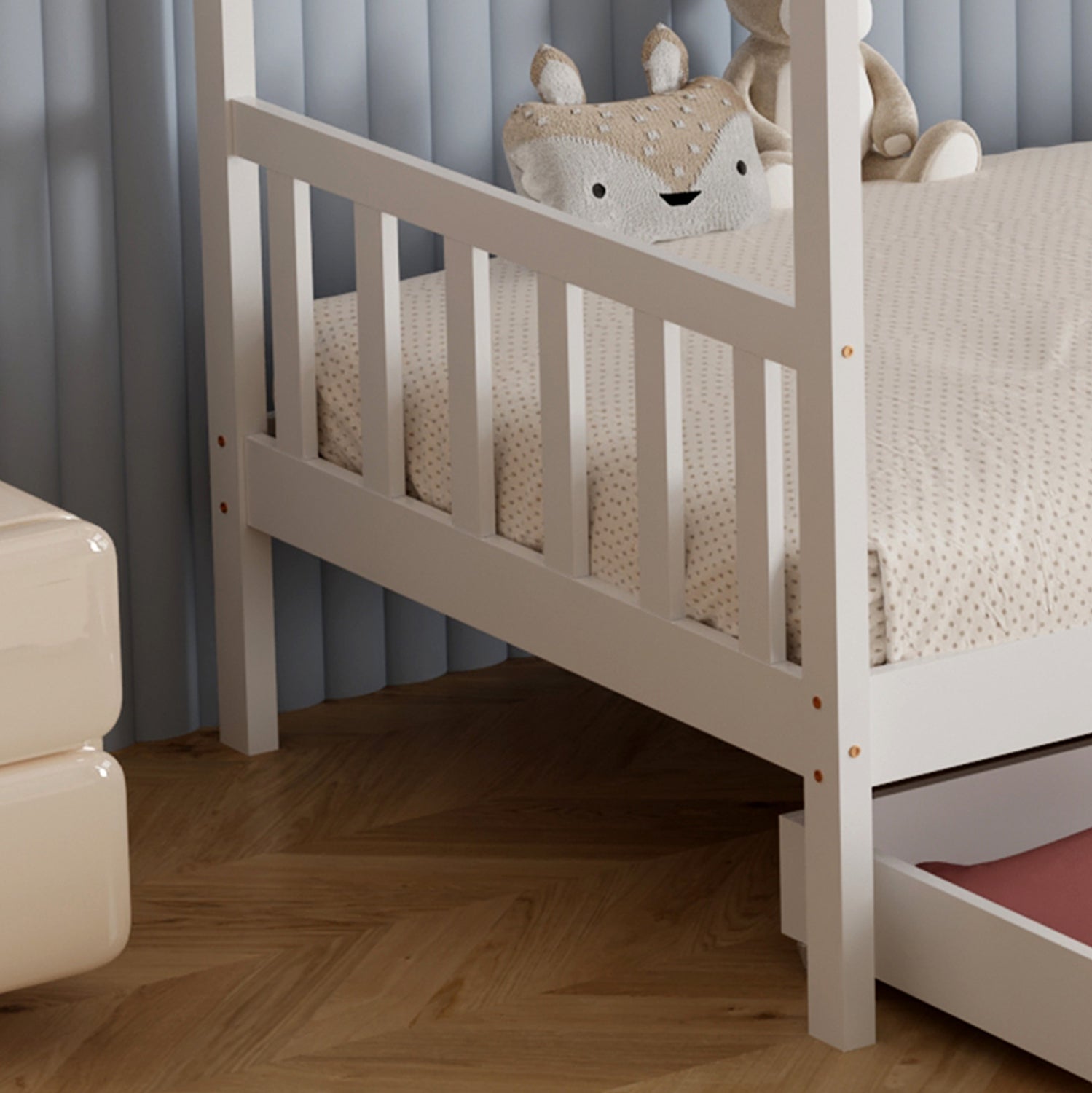 Легло KLARICE бял цвят за матрак 90/190см