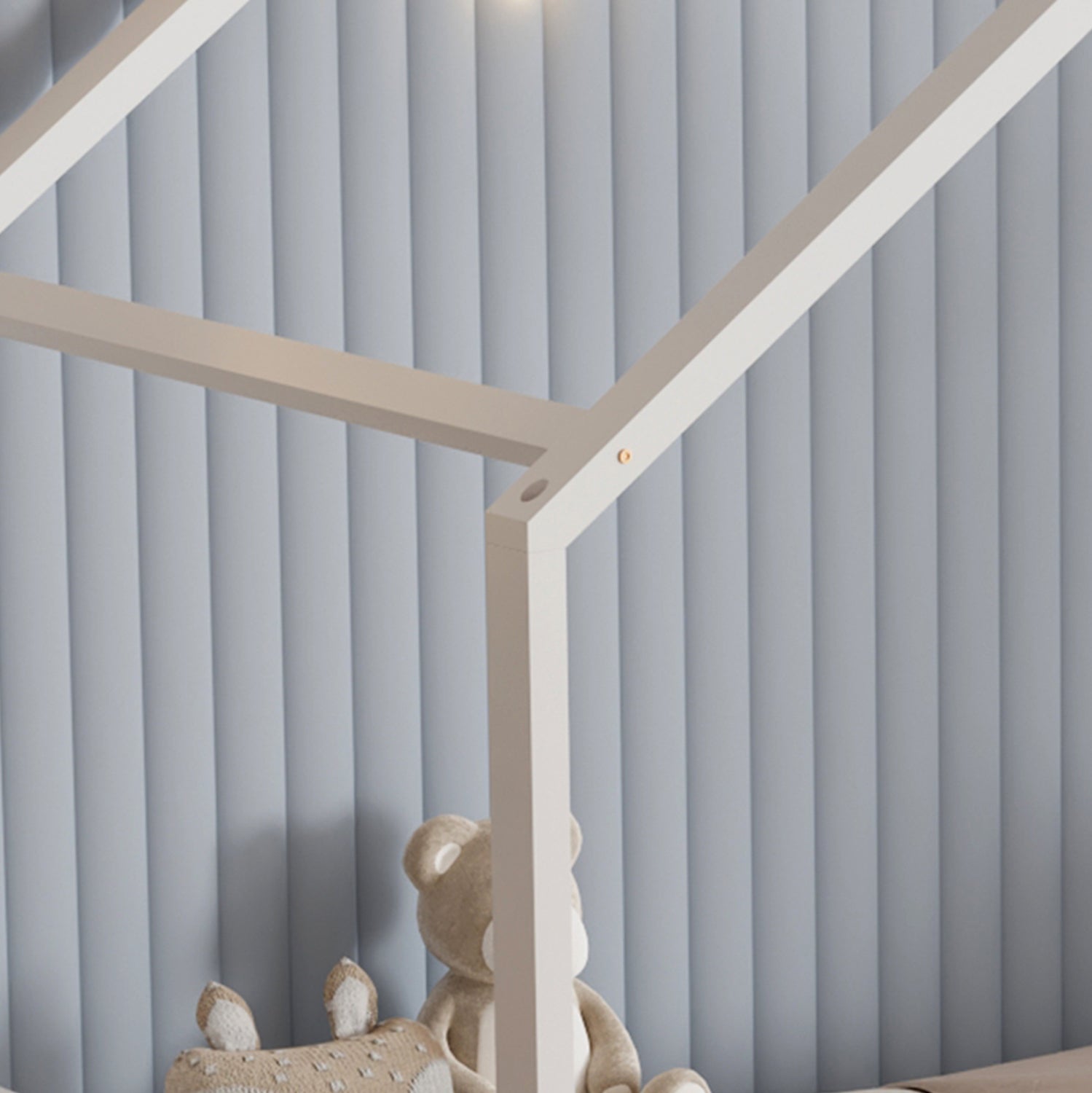 Легло KLARICE бял цвят за матрак 90/190см