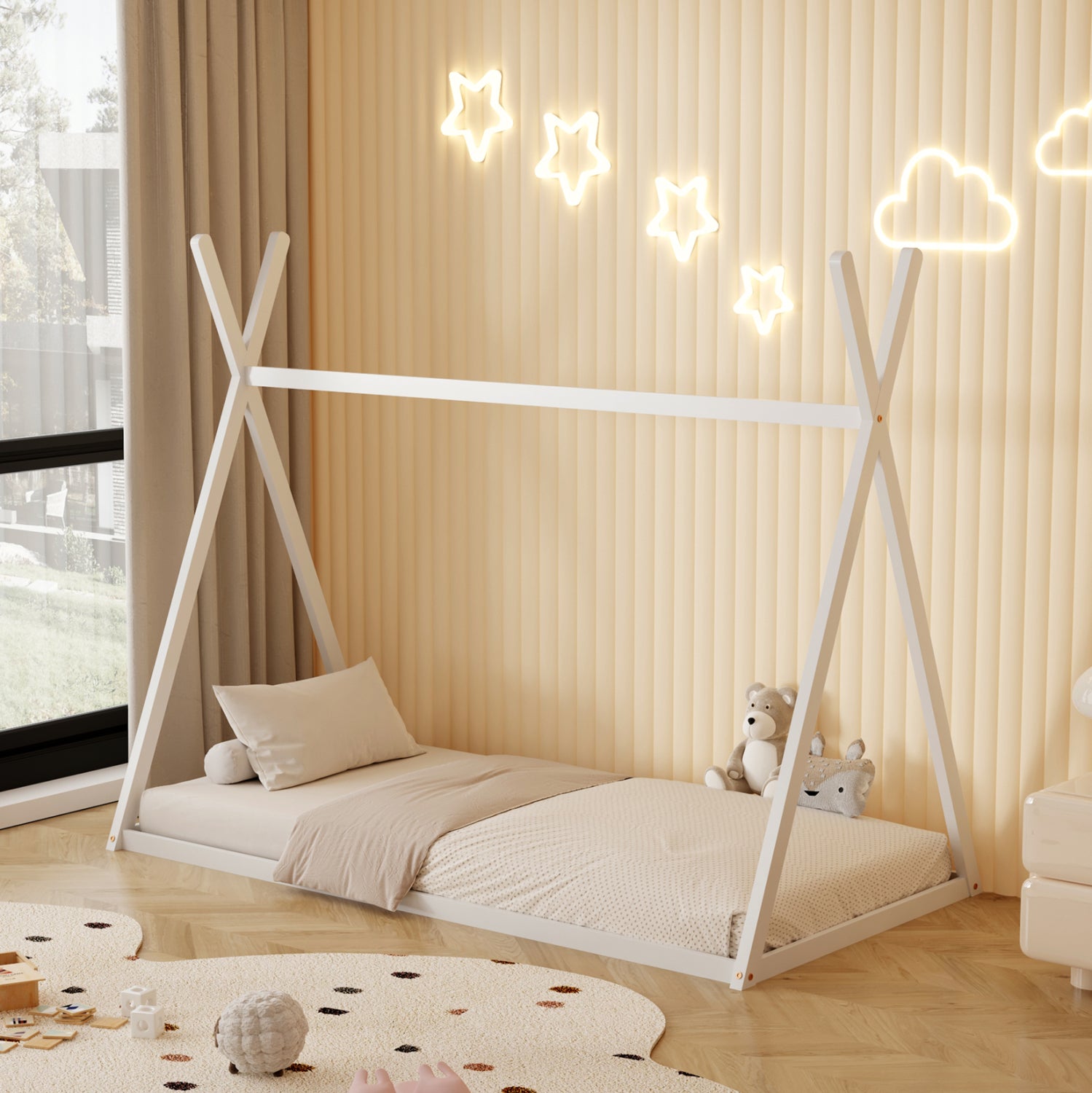 Легло MUNK  сив цвят за матрак 190x90см