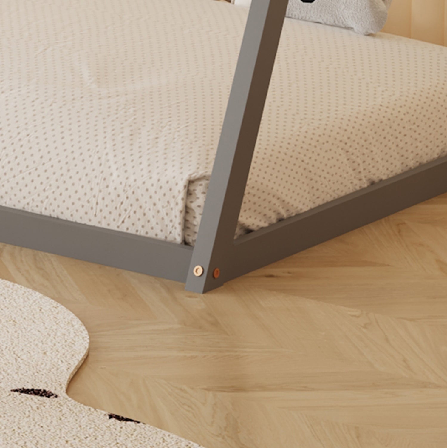 Легло MUNK сив цвят за матрак 90/190см,